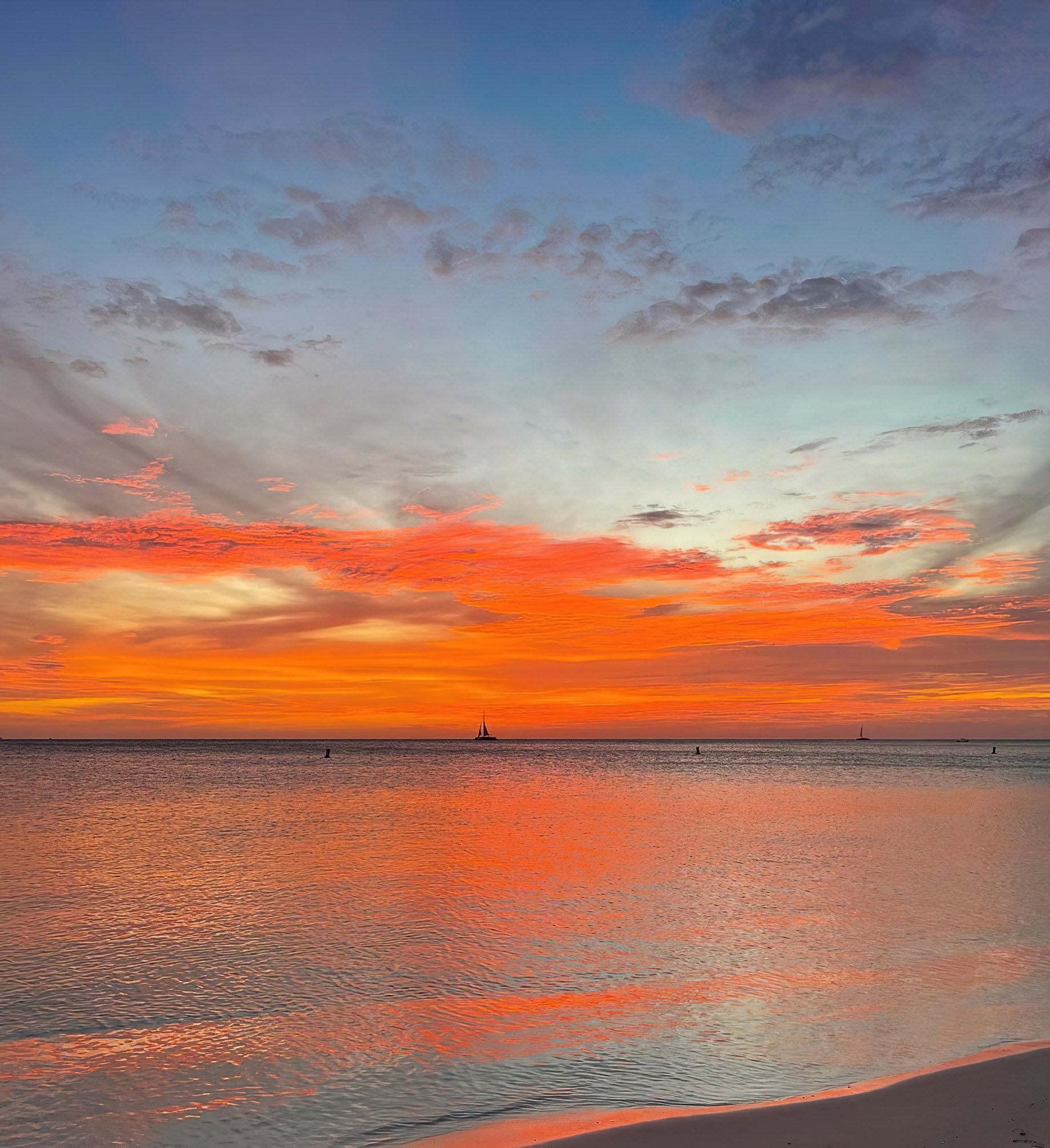 The Ritz-Carlton, Aruba Resort - Palm Beach, Aruba - Ocean Beach Sunset