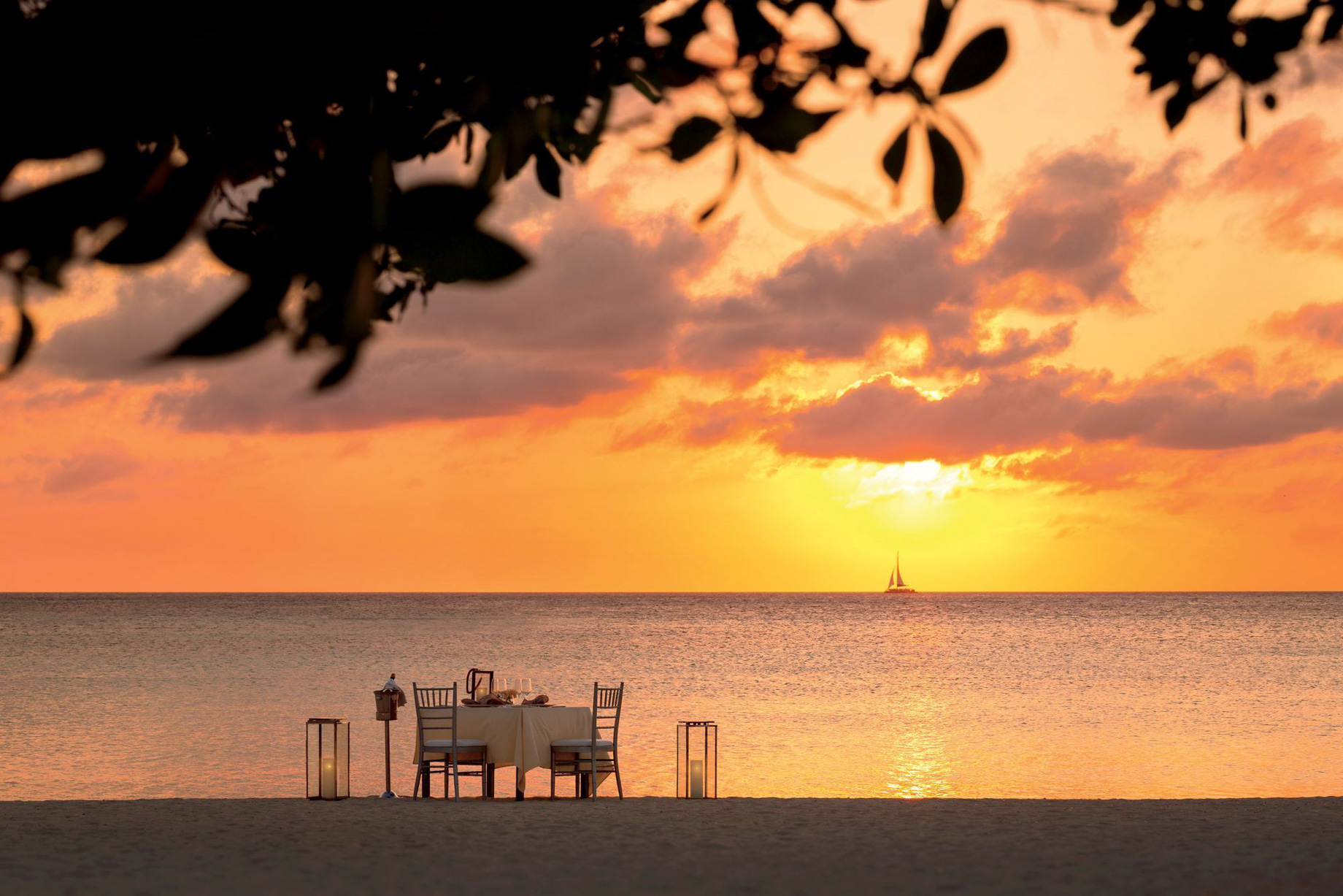The Ritz-Carlton, Aruba Resort - Palm Beach, Aruba - Beach Dining Sunset