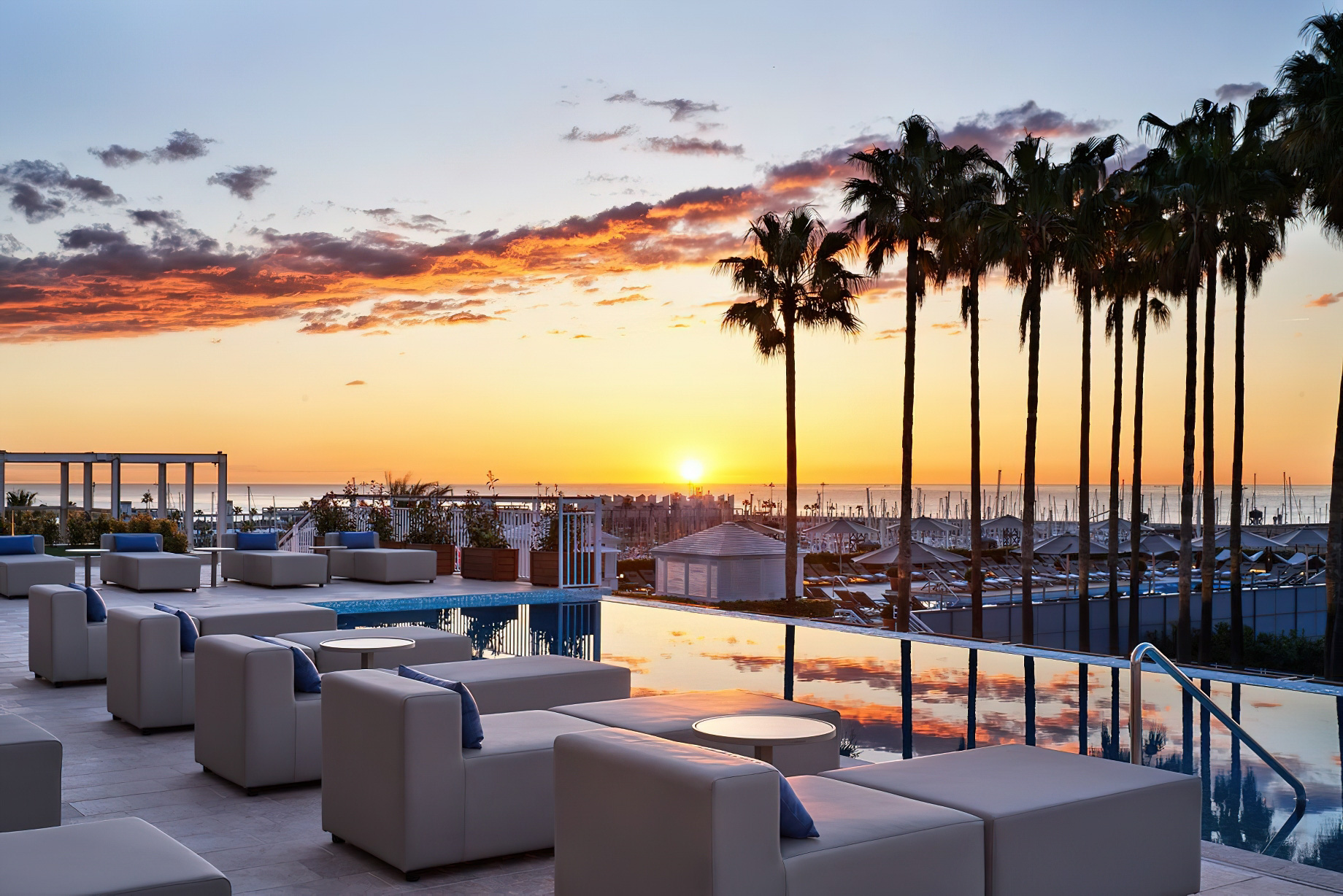 Hotel Arts Barcelona Ritz-Carlton – Barcelona, Spain – Infinity Pool Lounge Sunset