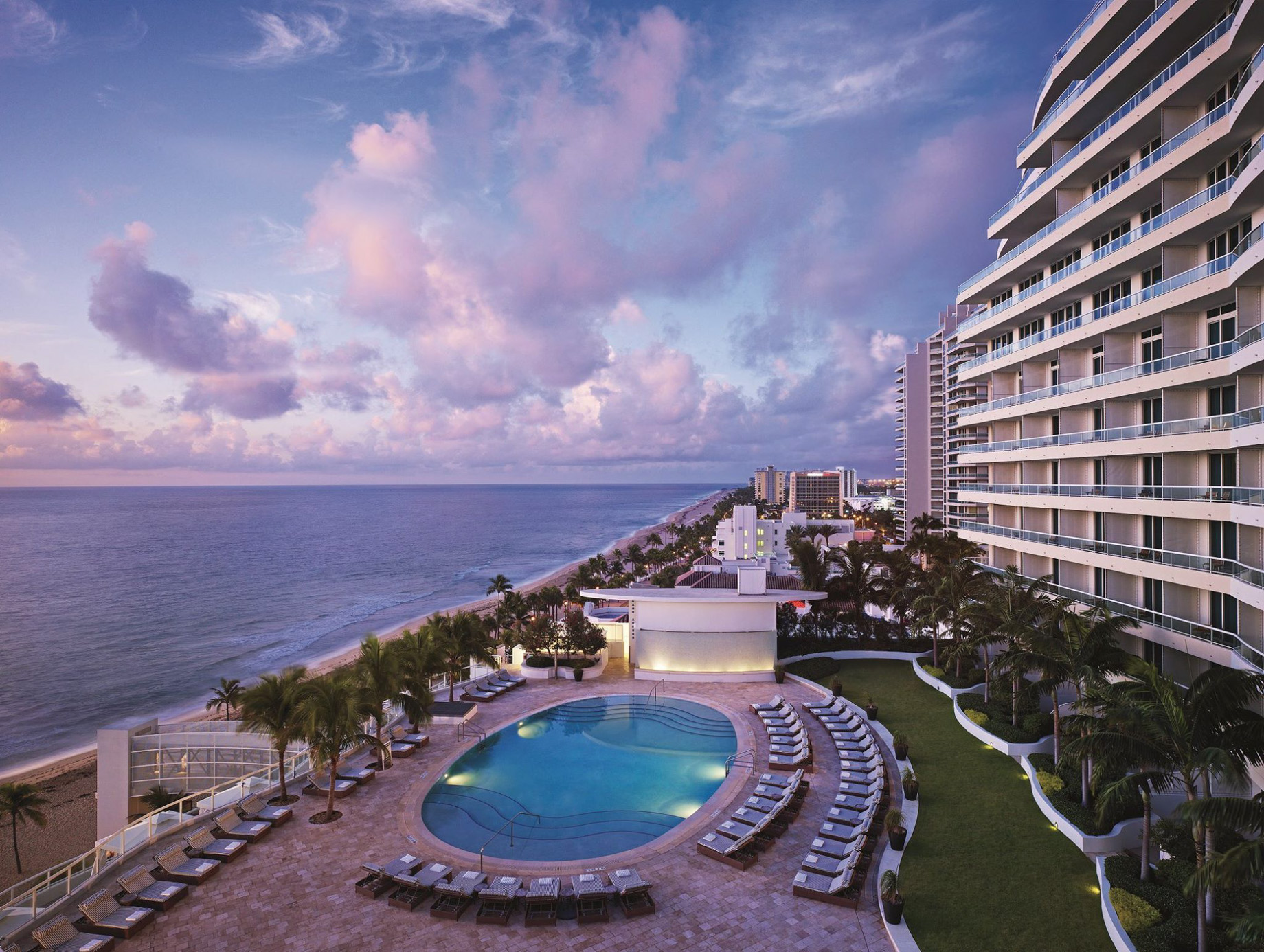 The Ritz-Carlton, Fort Lauderdale Hotel - Fort Lauderdale, FL, USA - Exterior Pool Oceanview Sunset