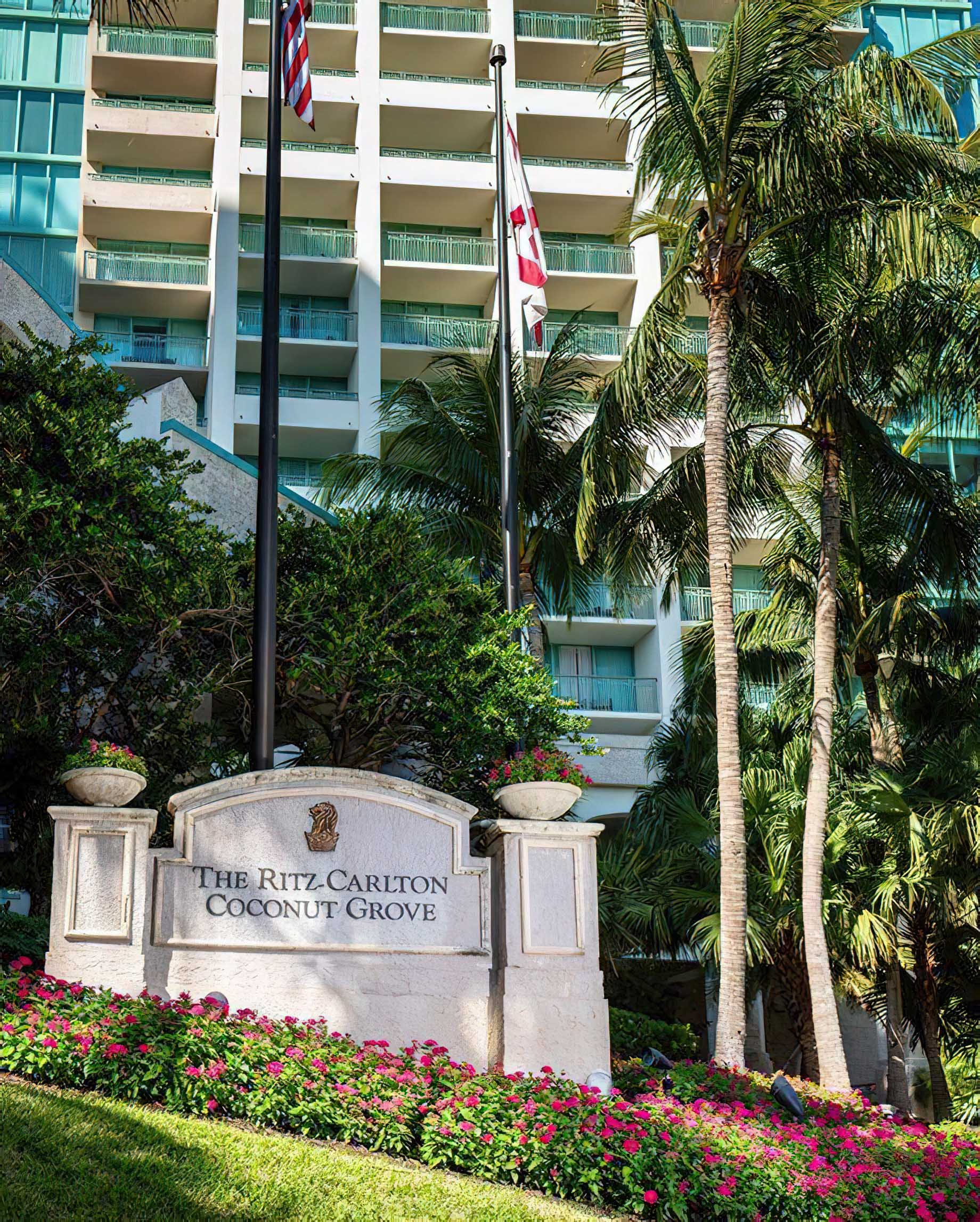The Ritz-Carlton Coconut Grove, Miami Hotel - Miami, FL, USA - Front Entrance Sign
