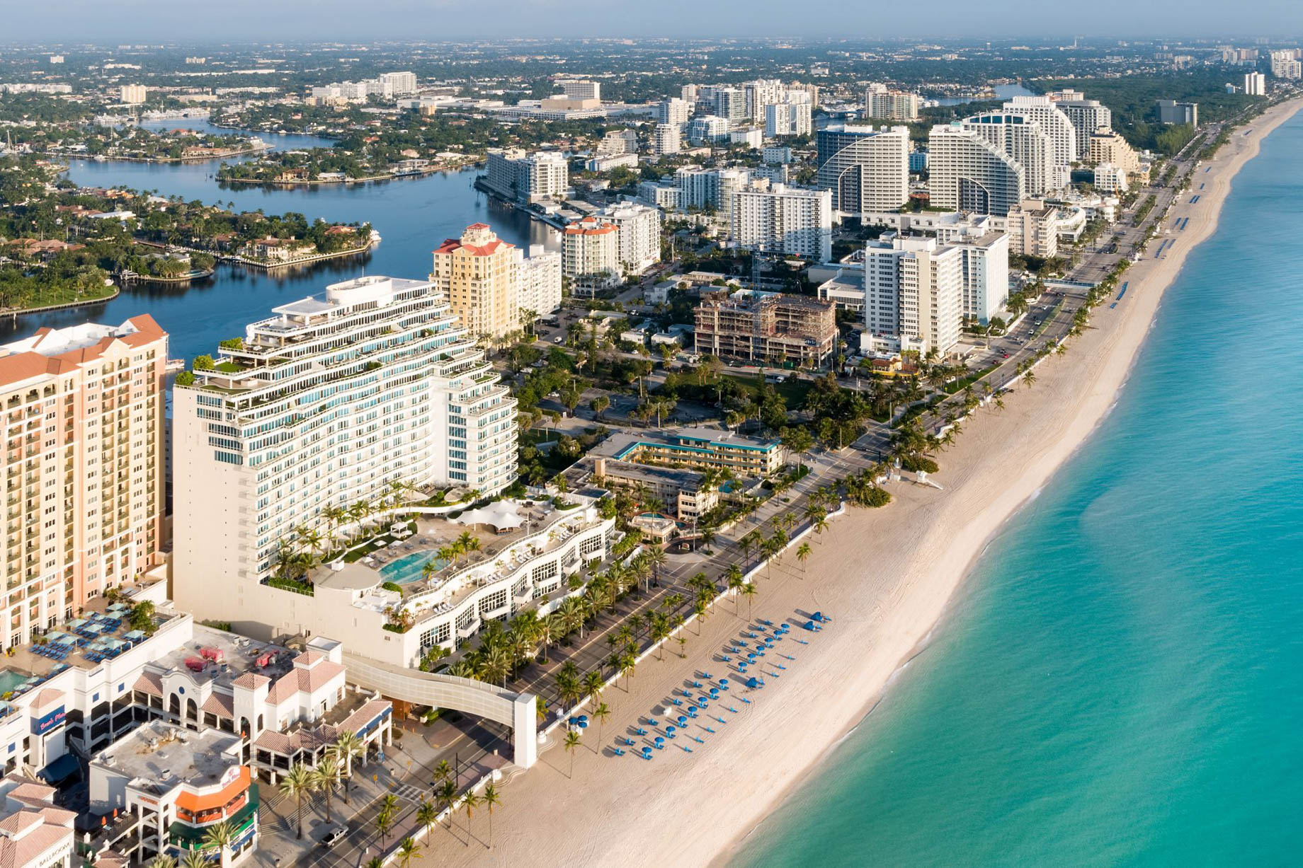 The Ritz-Carlton, Fort Lauderdale Hotel - Fort Lauderdale, FL, USA - Aerial Hotel Beach View