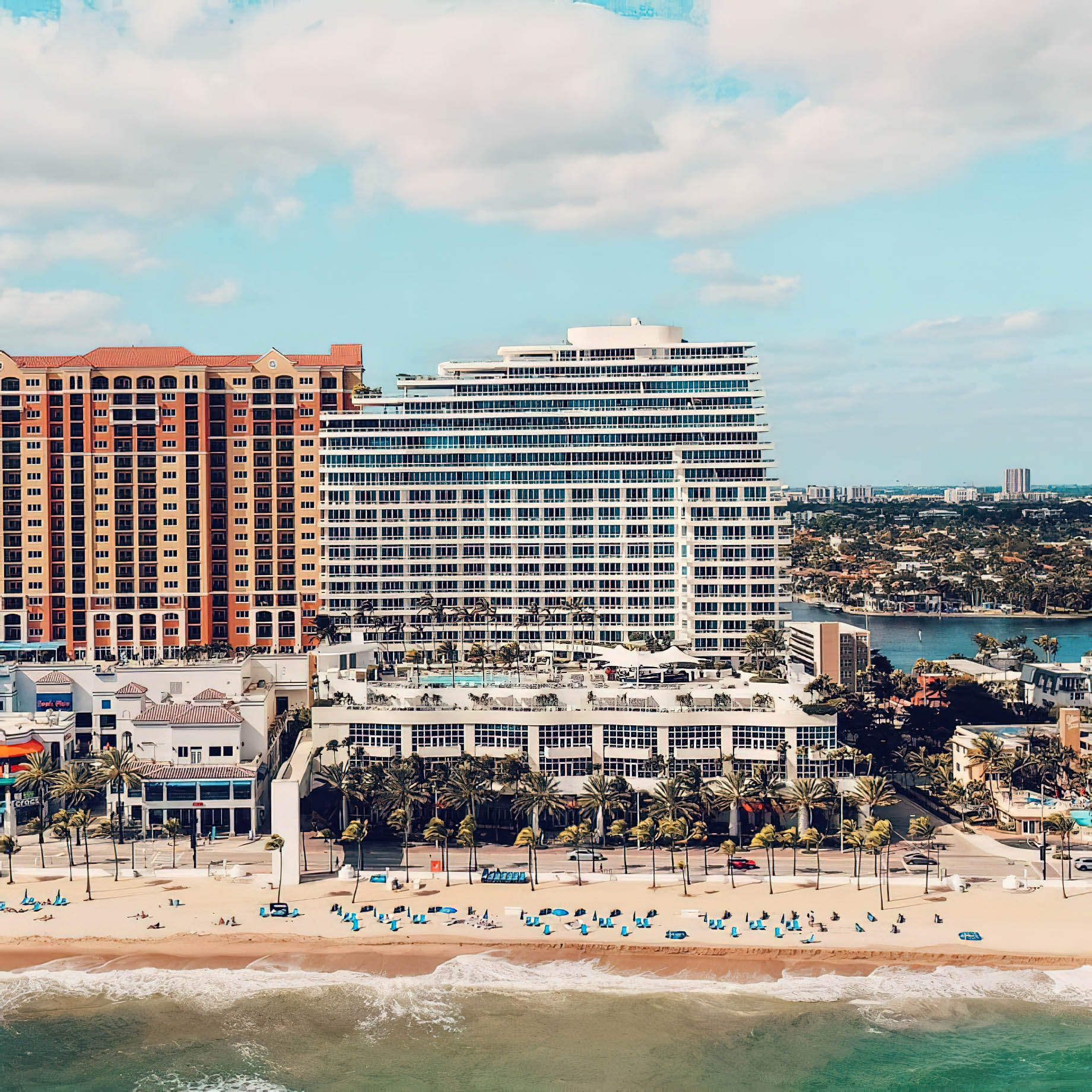 The Ritz-Carlton, Fort Lauderdale Hotel - Fort Lauderdale, FL, USA - Aerial Hotel Beach View