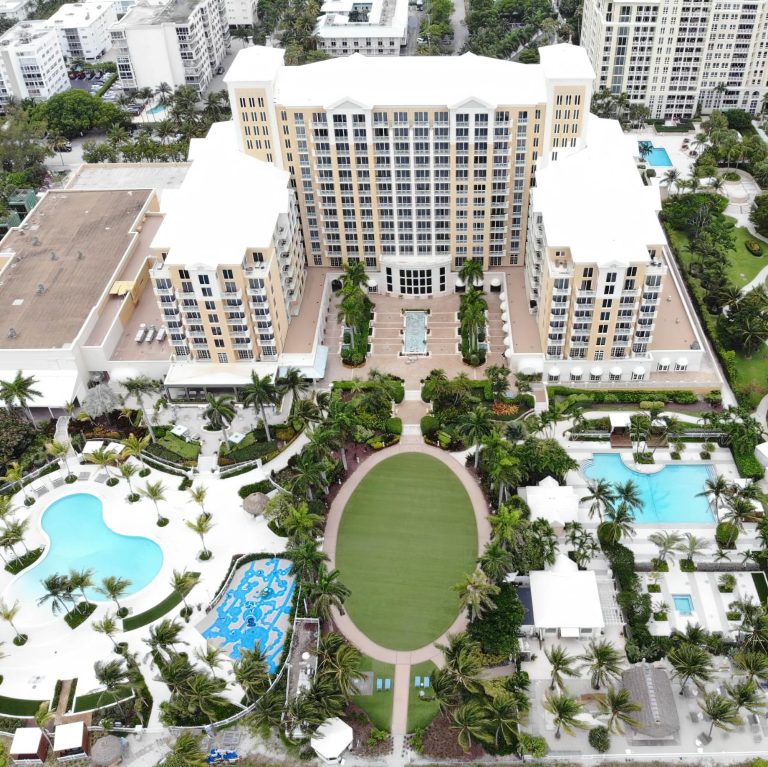 The Ritz-Carlton Key Biscayne, Miami Hotel – Miami, FL, USA – Exterior Aerial Pool View