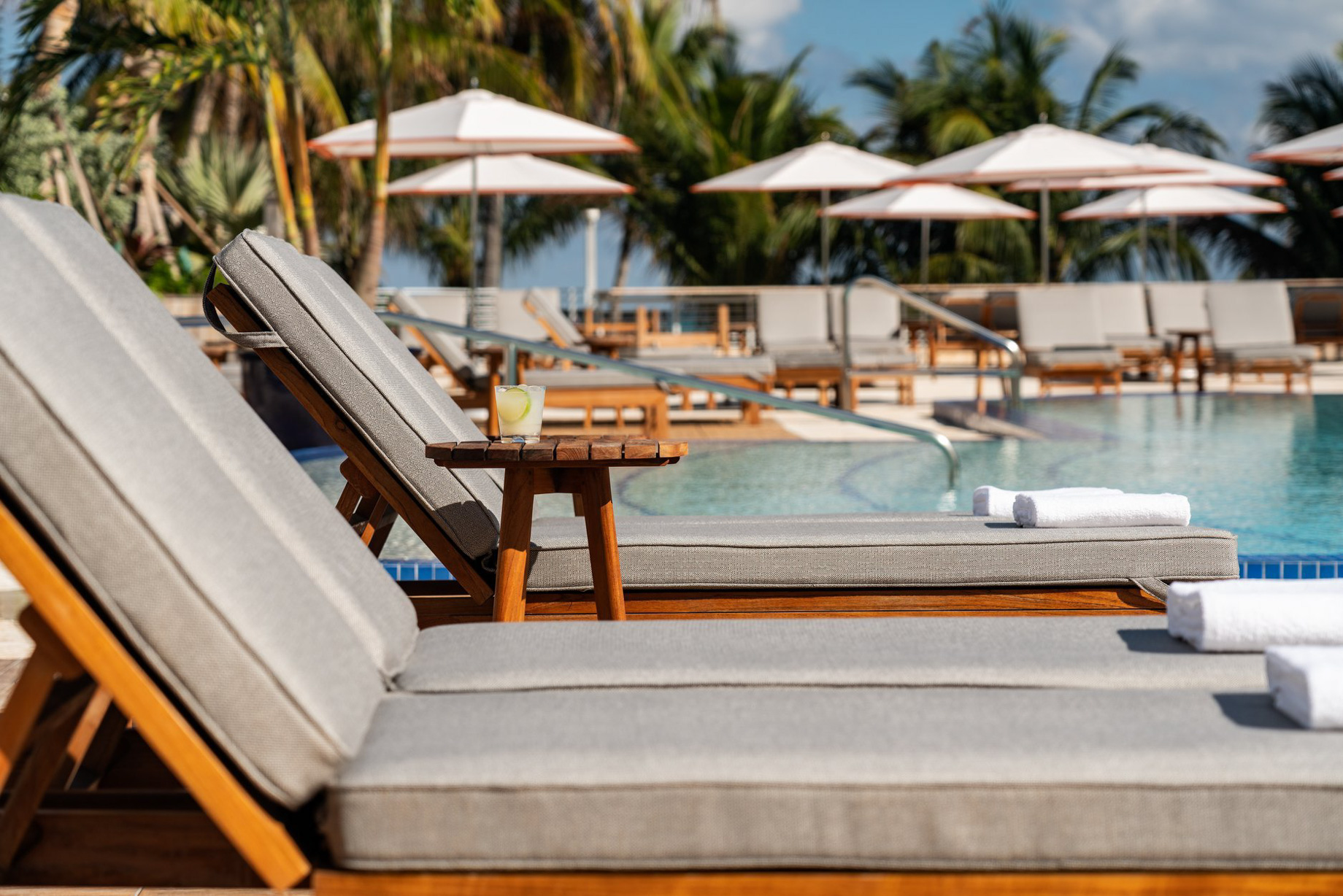 The Ritz-Carlton, South Beach Hotel – Miami Beach, FL, USA – Exterior Pool Deck Lounge Chairs