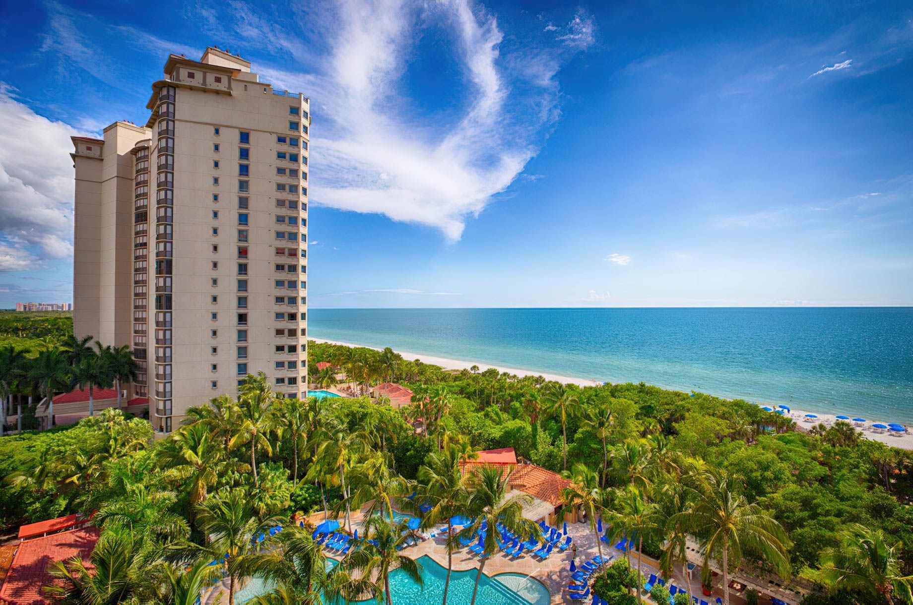 The Ritz-Carlton, Naples Resort – Naples, FL, USA – Outdoor Pool Aerial View