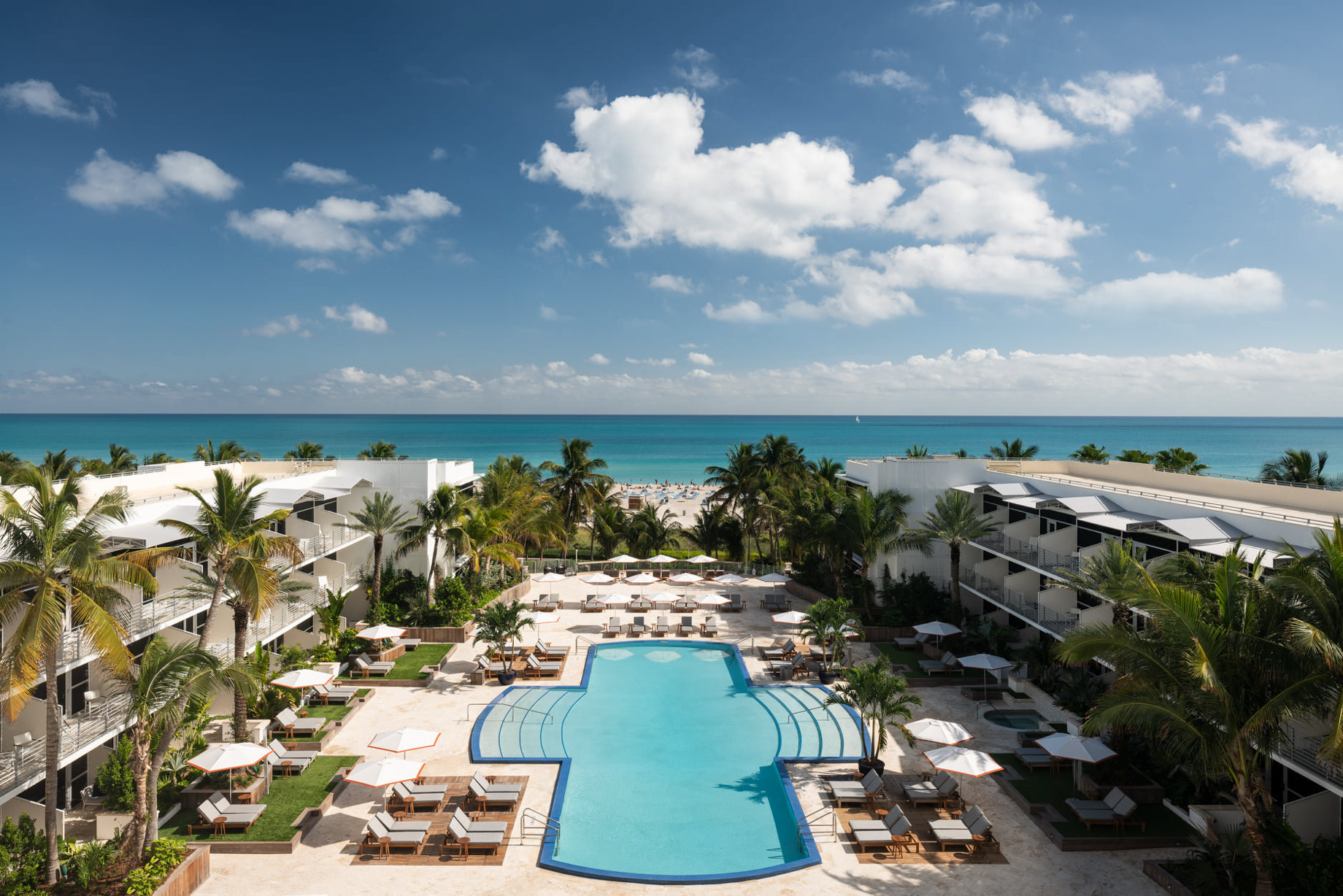 The Ritz-Carlton, South Beach Hotel – Miami Beach, FL, USA – Exterior Pool Aerial Ocean View