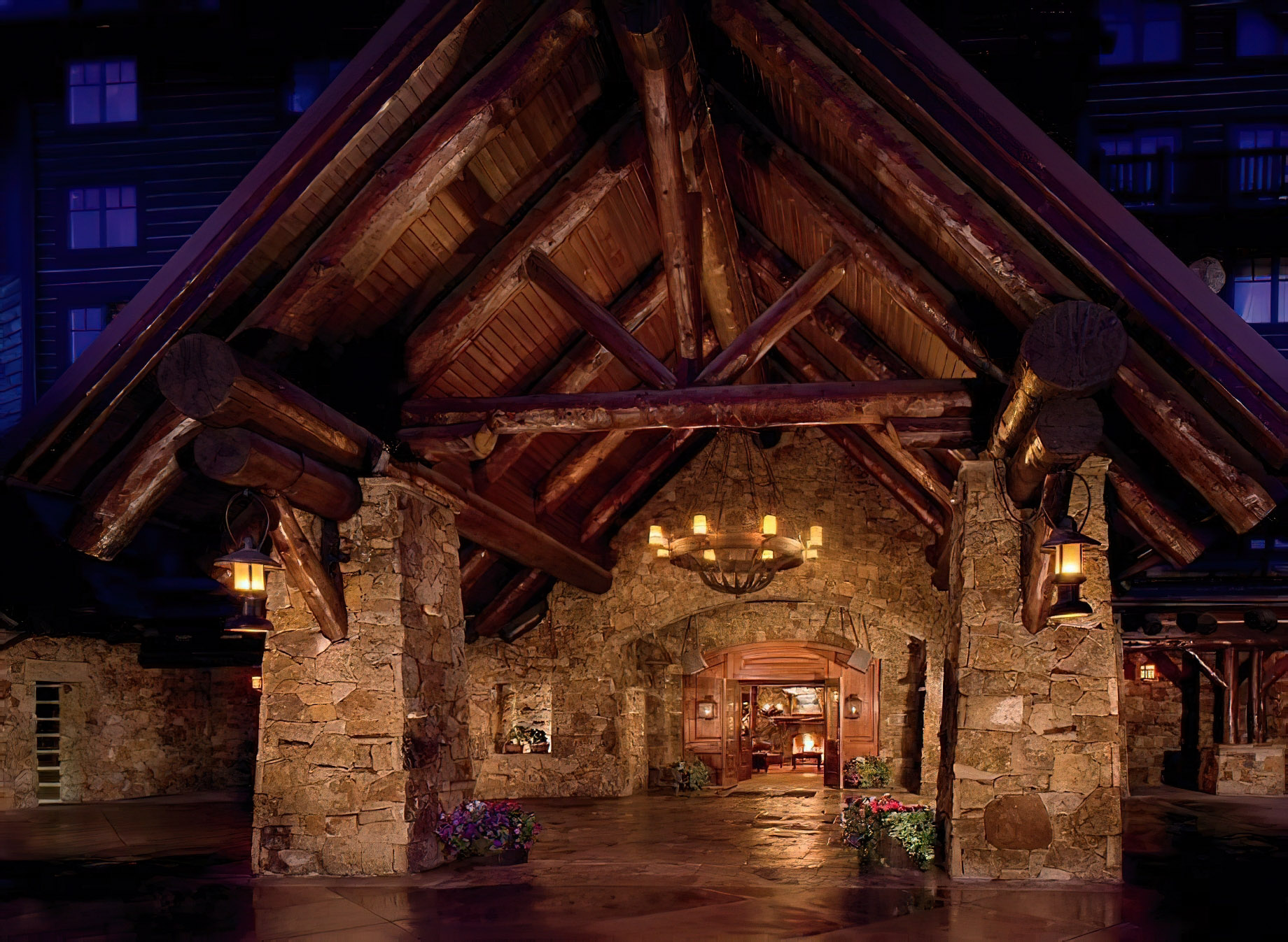 The Ritz-Carlton, Bachelor Gulch Resort - Avon, CO, USA - Front Entrance Night