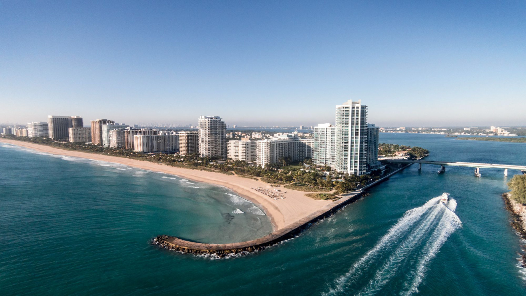 The Ritz-Carlton Bal Harbour, Miami Resort - Bal Harbour, FL, USA - Resort Aerial Beach View