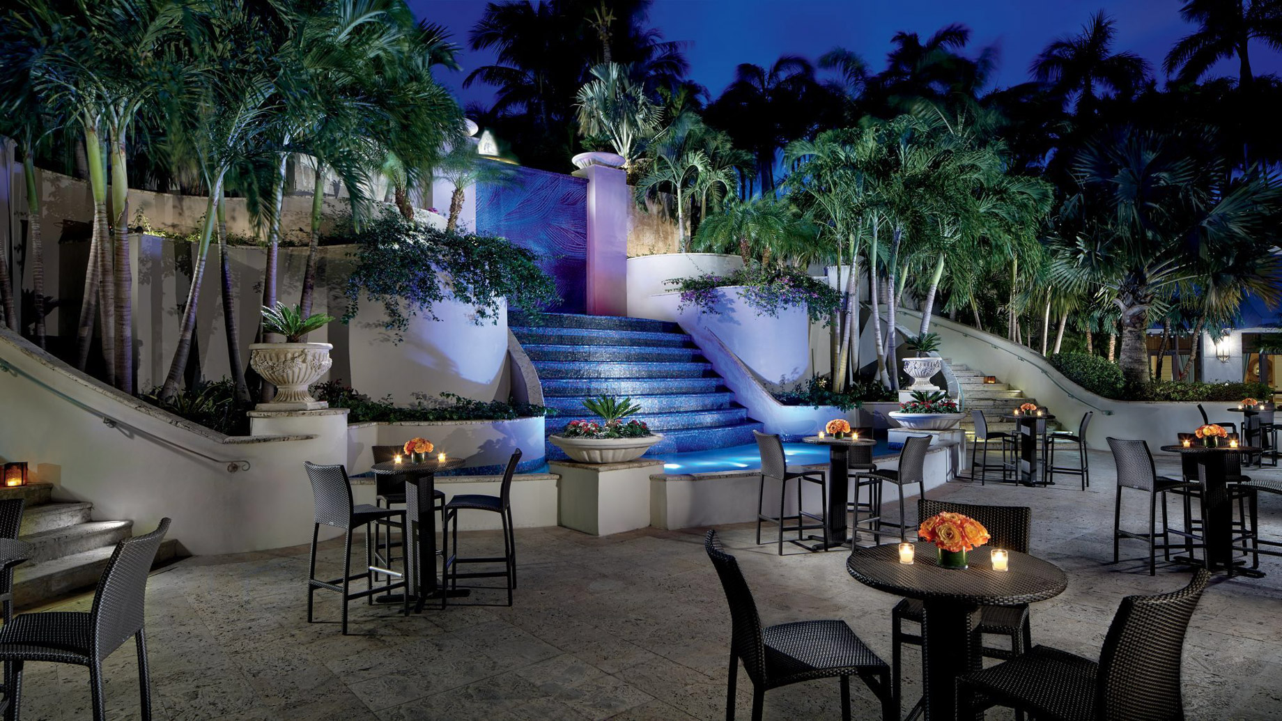 The Ritz-Carlton Coconut Grove, Miami Hotel – Miami, FL, USA – Outdoor Terrace Night