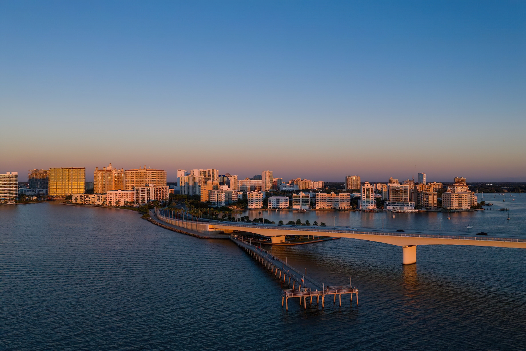 The Ritz-Carlton, Sarasota Hotel – Sarasota, FL, USA – Bridge Aerial Sunset View