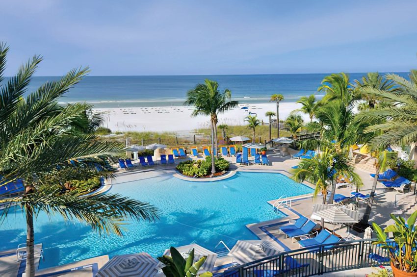 The Ritz-Carlton Beach Club Resort - Lido Key, Sarasota, FL, USA - Pool Aerial Beach View