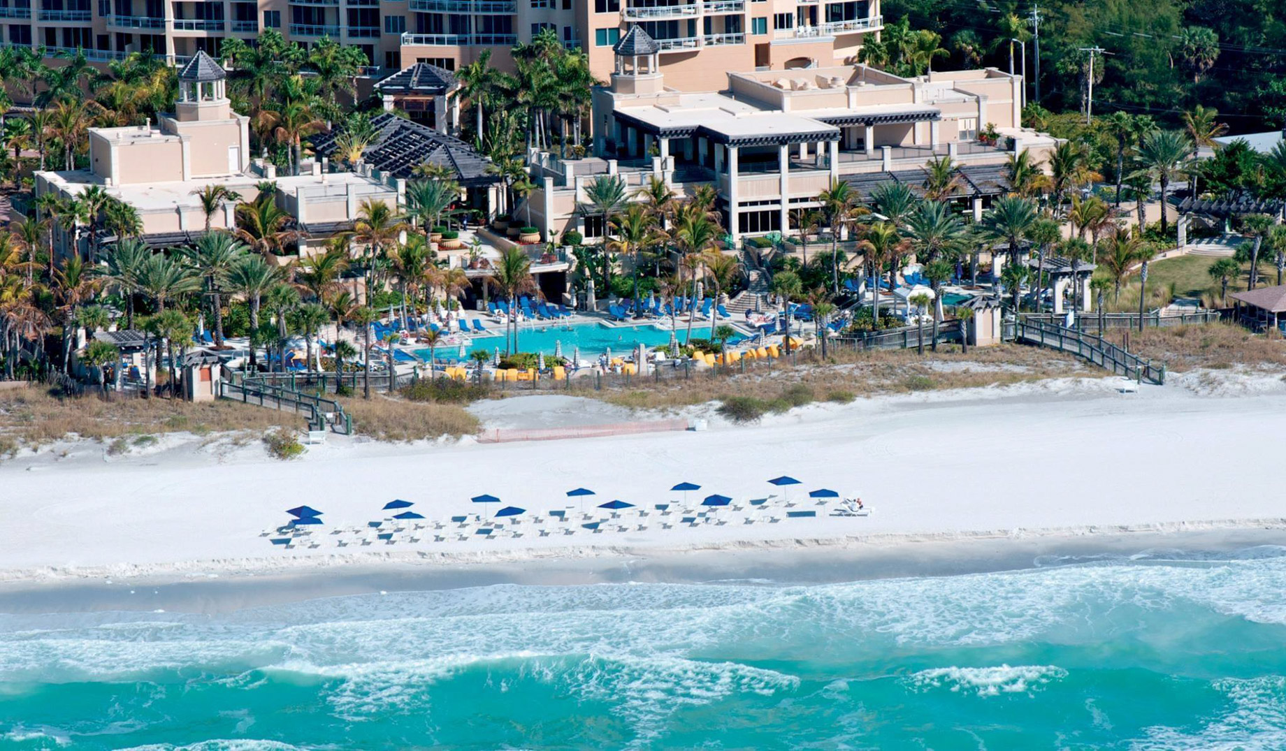 The Ritz-Carlton Beach Club Resort - Lido Key, Sarasota, FL, USA - Aerial Beach View