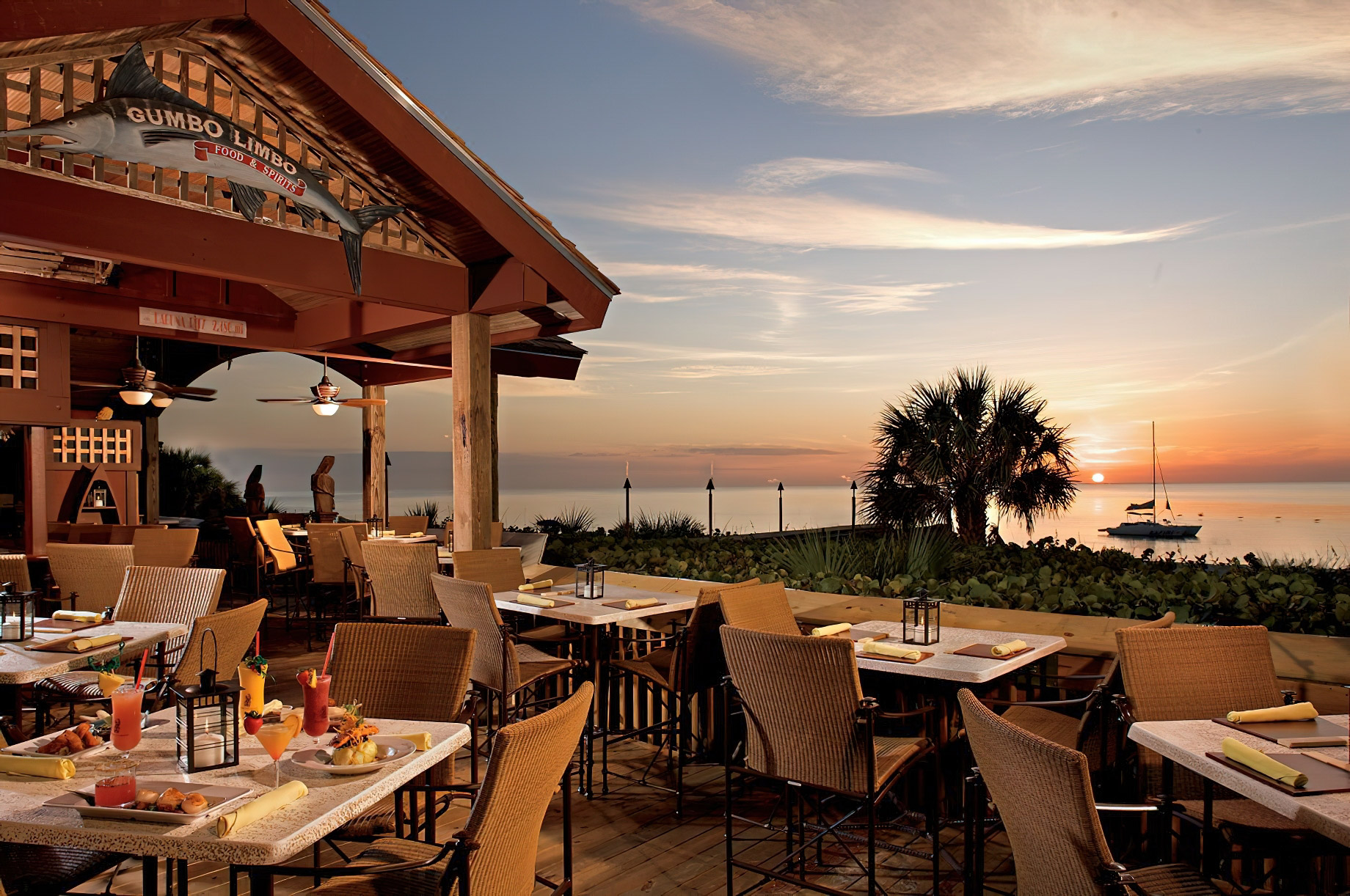 The Ritz-Carlton, Naples Resort - Naples, FL, USA - Gumbo Limbo Restaurant Terrace Sunset