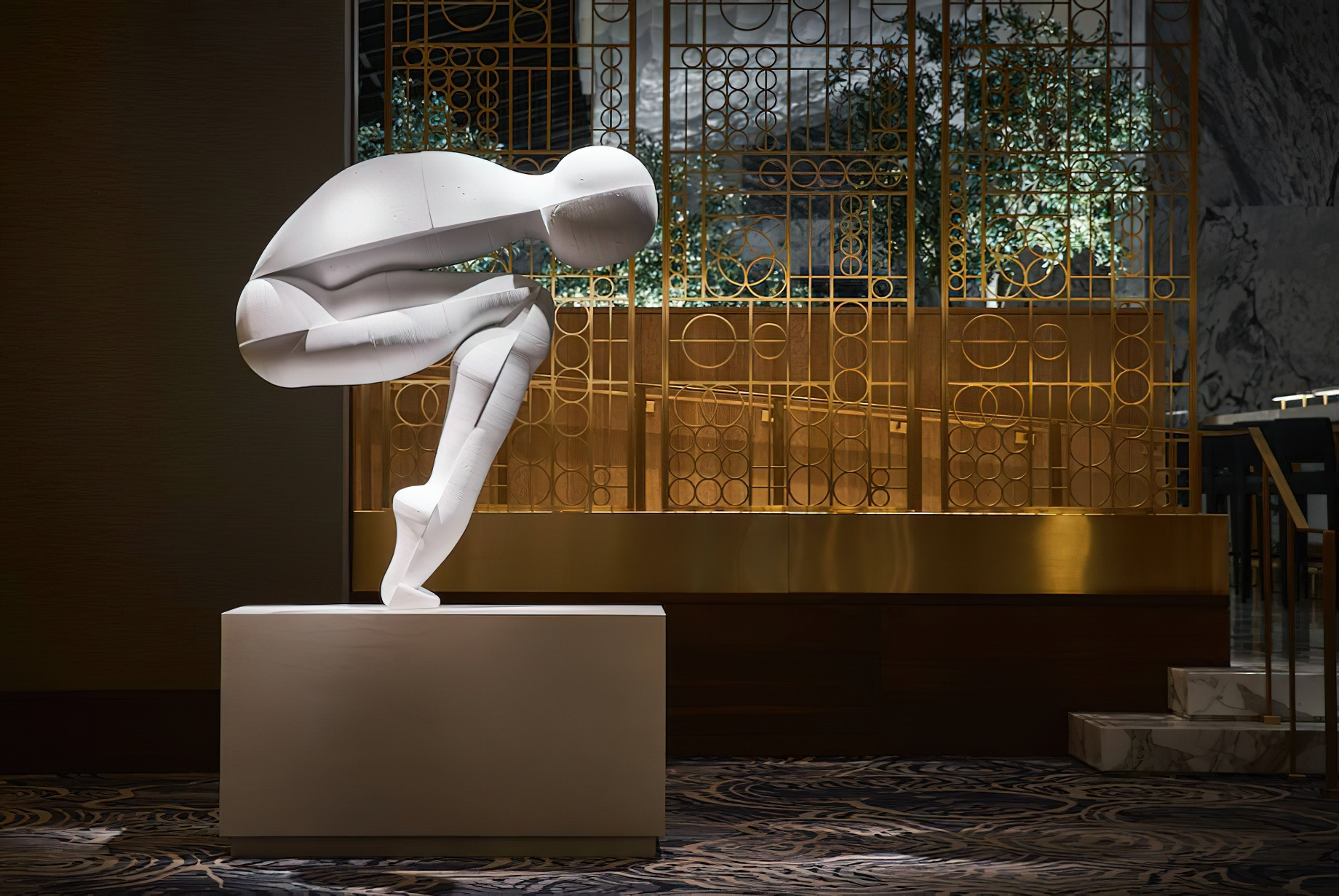 The Ritz-Carlton, Chicago Hotel – Chicago, IL, USA – Lobby Art Perception #1 by Swiss-American Sculptor Roger Reutimann