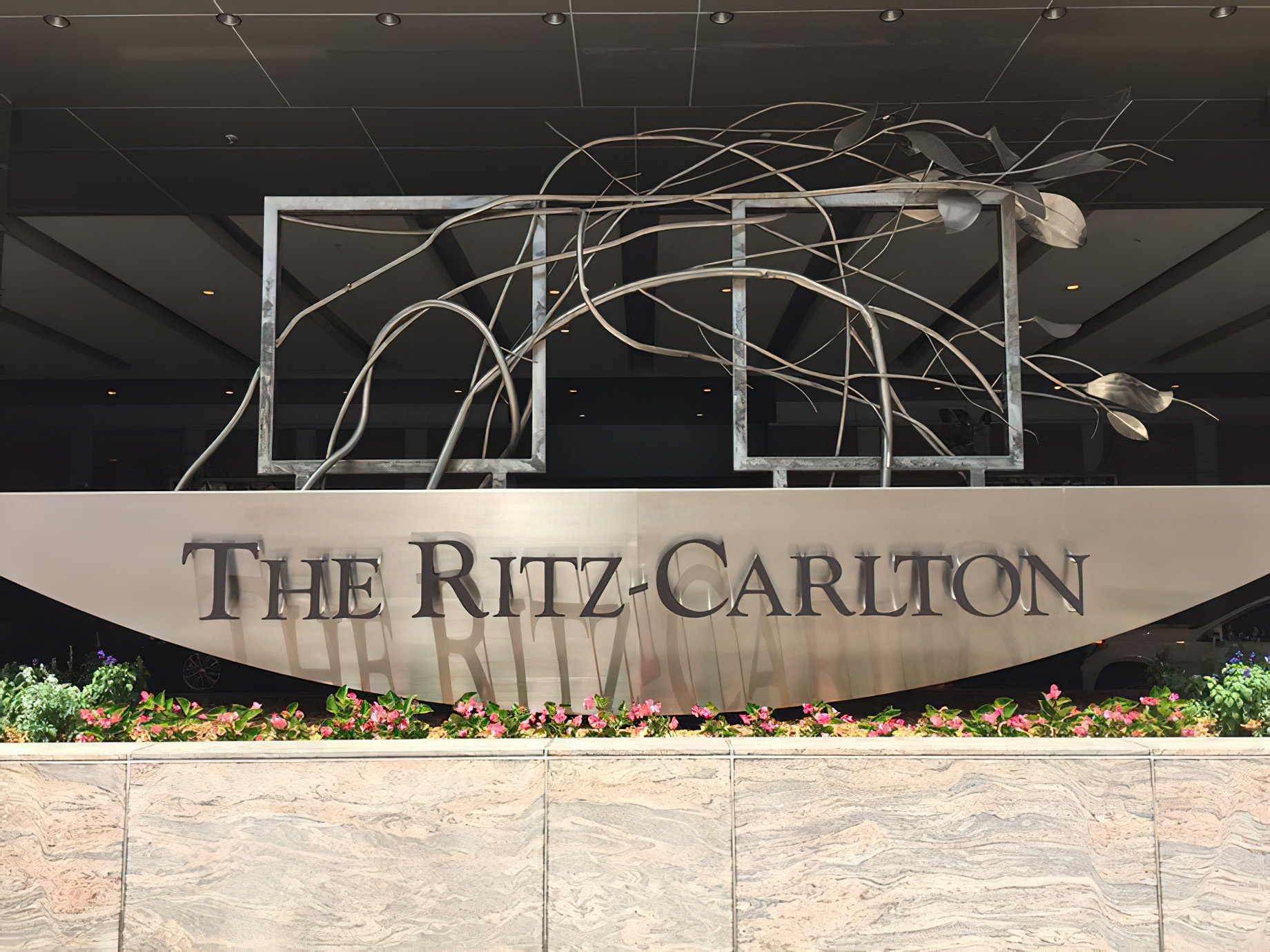 The Ritz-Carlton, Charlotte Hotel - Charlotte, NC, USA - Front Entrance Sign