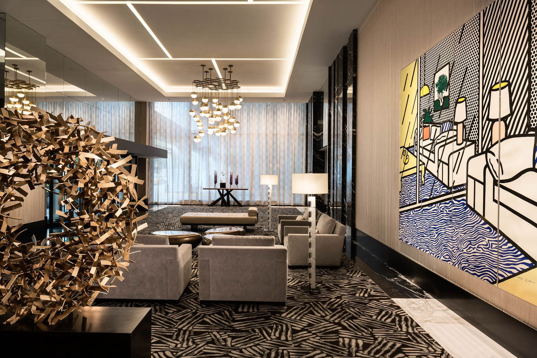 The Ritz-Carlton, Chicago Hotel – Chicago, IL, USA – Lower Lobby Wall Art by Roy Lichtenstein