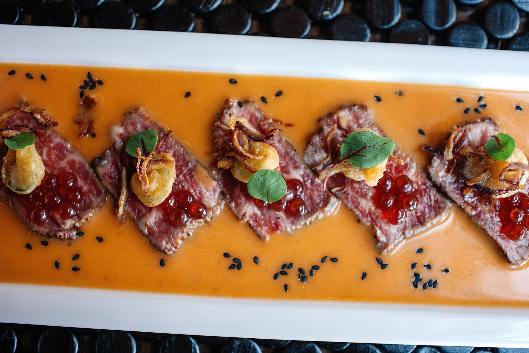 The Ritz-Carlton, Philadelphia Hotel - Philadelphia, PA, USA - Aqimero Restaurant Wagyu Beef Tiradito