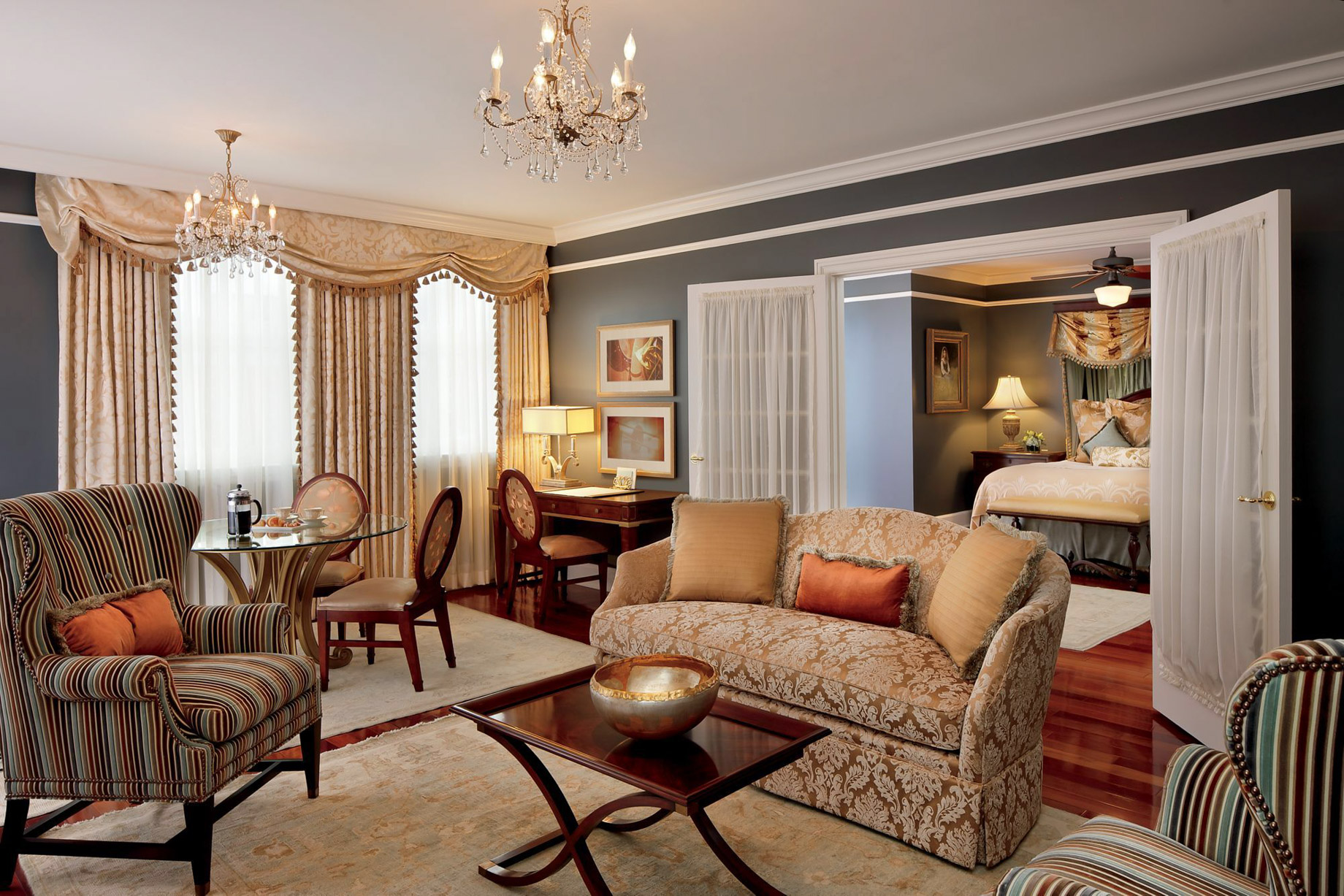 The Ritz-Carlton, New Orleans Hotel – New Orleans, LA, USA – Maison Orleans Suite Living Room