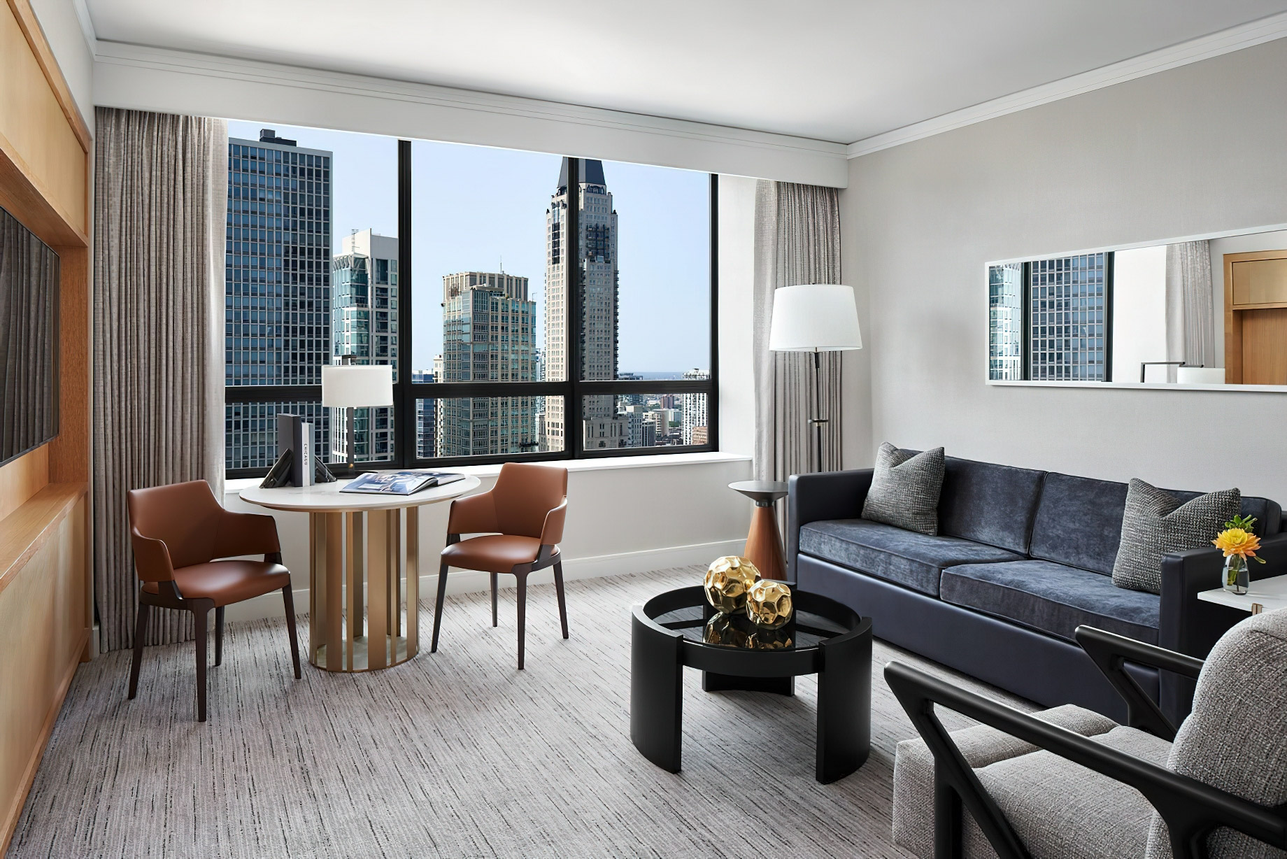 The Ritz-Carlton, Chicago Hotel – Chicago, IL, USA – Magnificent Mile Suite Living Room