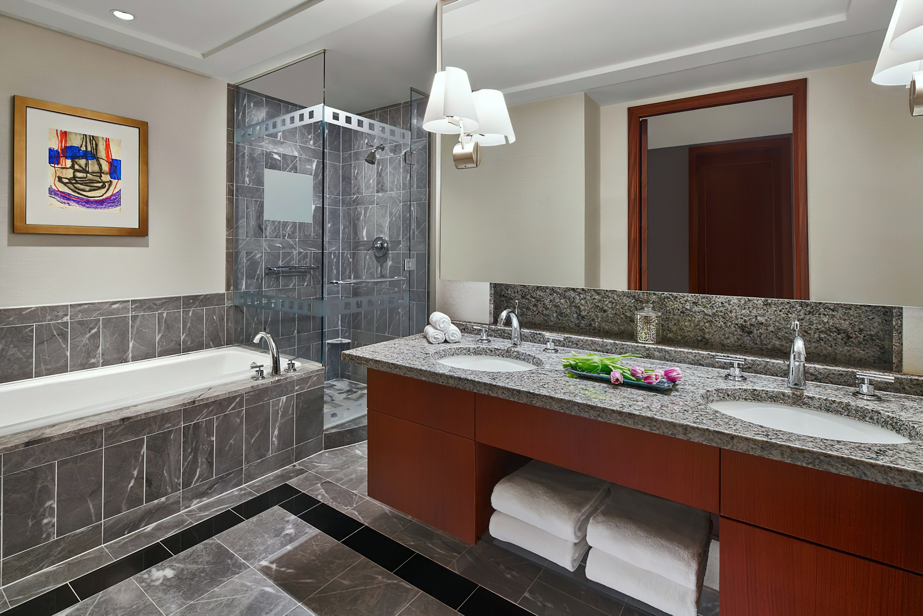 The Ritz-Carlton, Charlotte Hotel – Charlotte, NC, USA – Executive Suite City View Bathroom