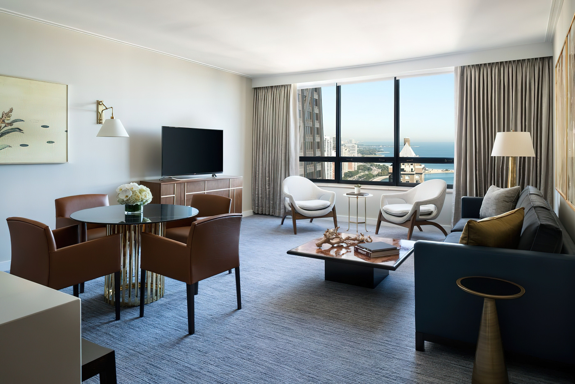 The Ritz-Carlton, Chicago Hotel – Chicago, IL, USA – Two Bedroom Apartment Living Room