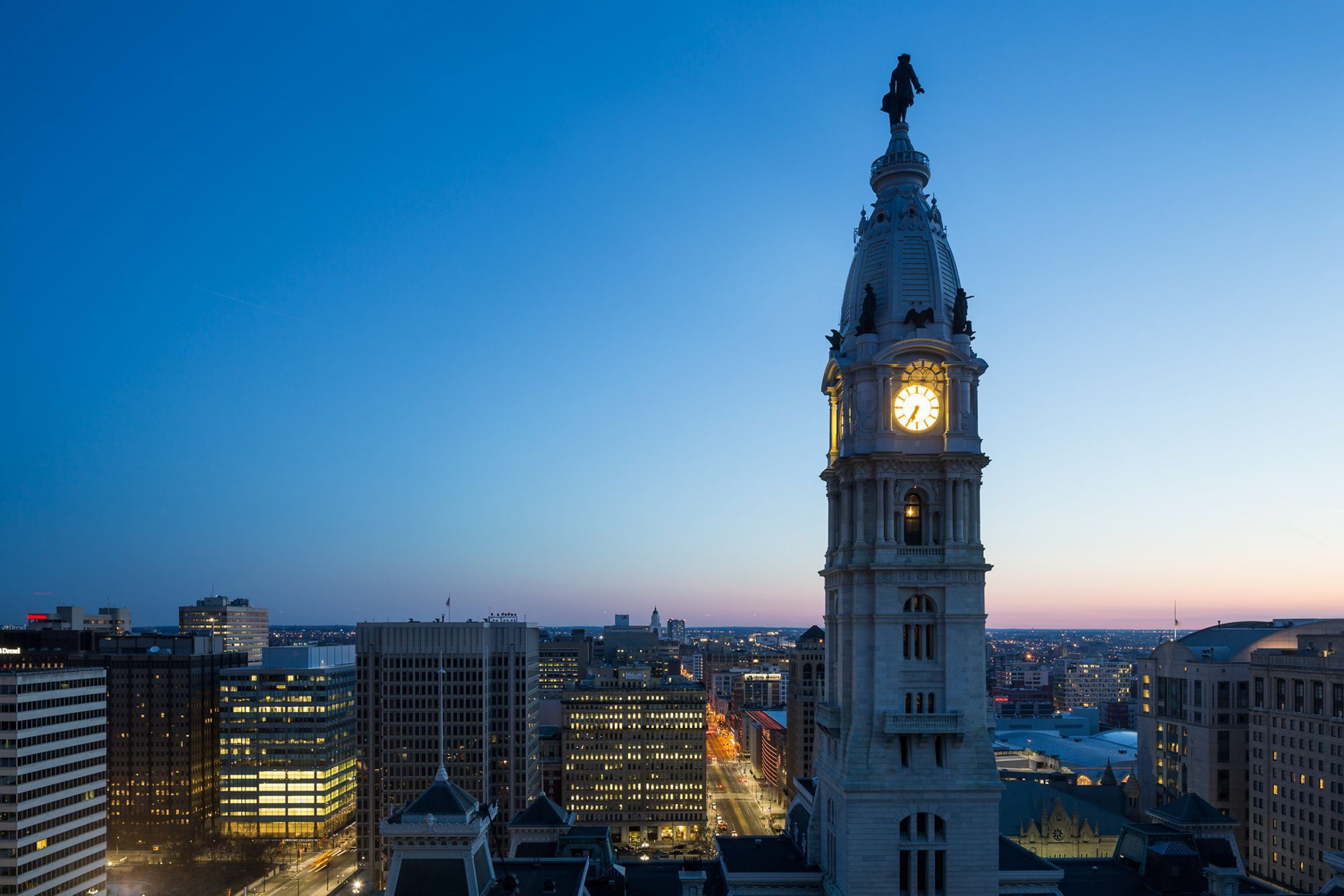 The Ritz-Carlton, Philadelphia Hotel - Philadelphia, PA, USA - City Skyline Night View