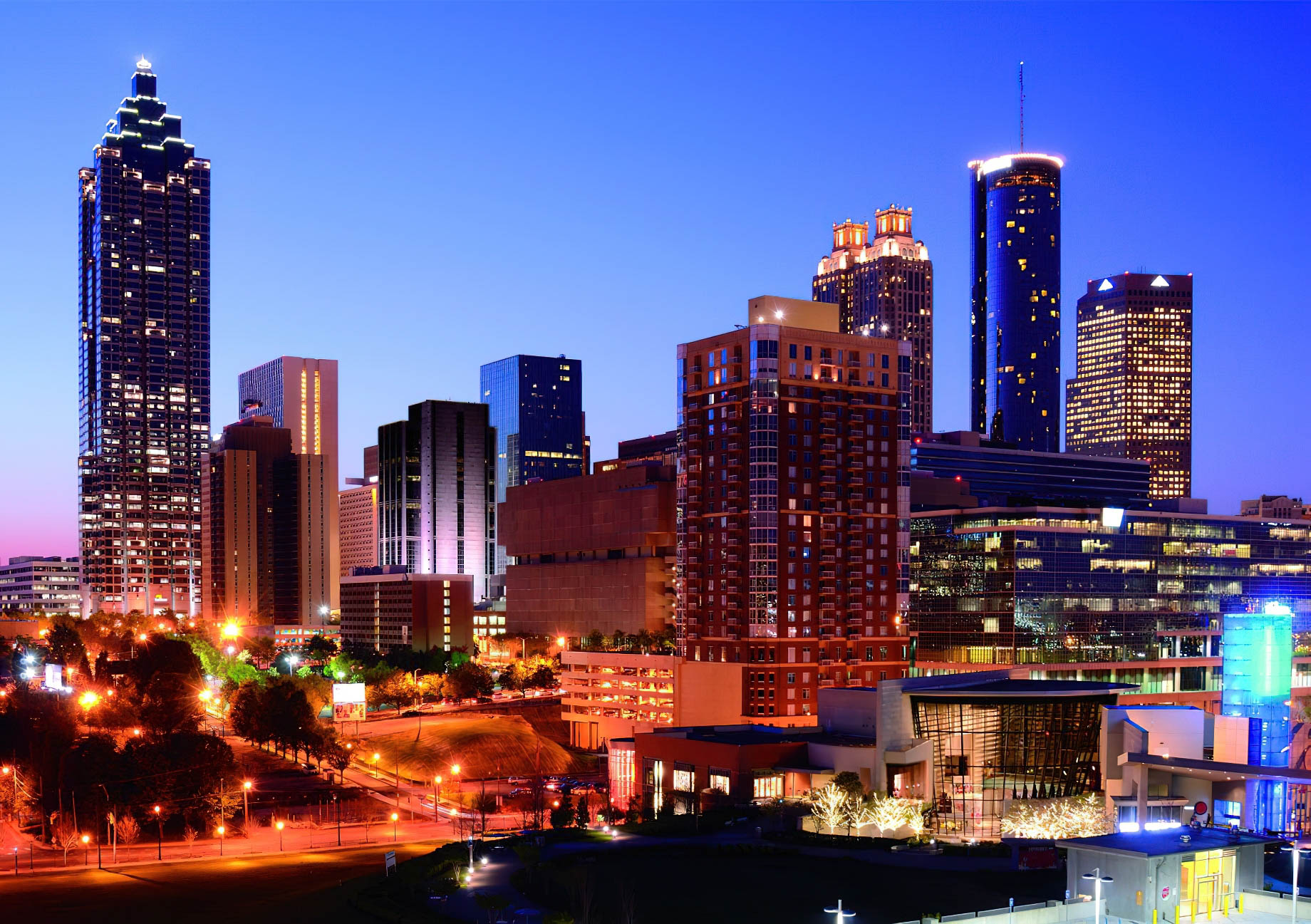 The Ritz-Carlton, Atlanta Hotel – Atlanta, GA, USA – City Skyline Night View