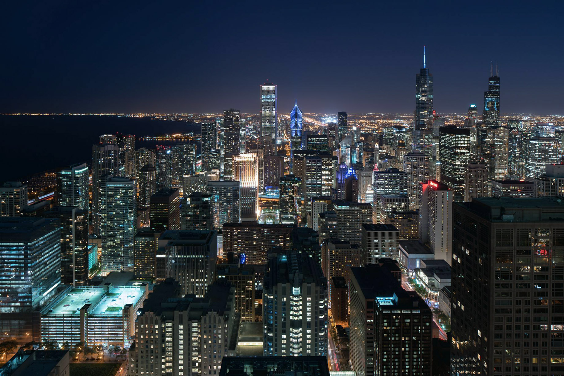 The Ritz-Carlton, Chicago Hotel – Chicago, IL, USA – Downtown Chicago Skyline Night
