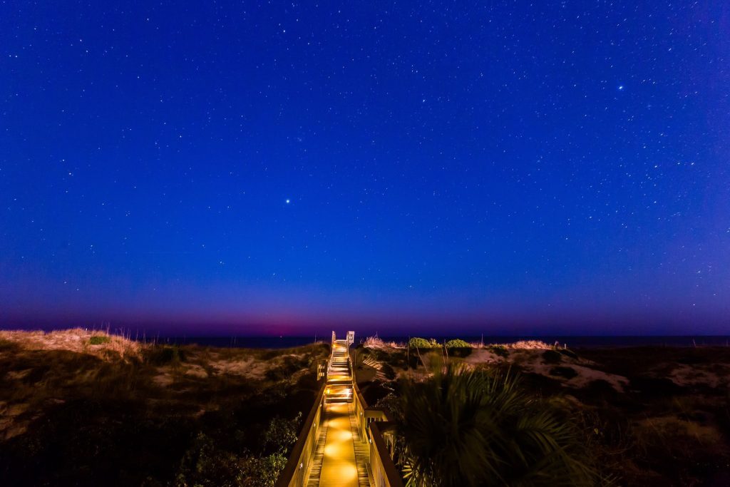 The Ritz-Carlton, Amelia Island Resort - Fernandina Beach, FL, USA - Beach Walkway Night View