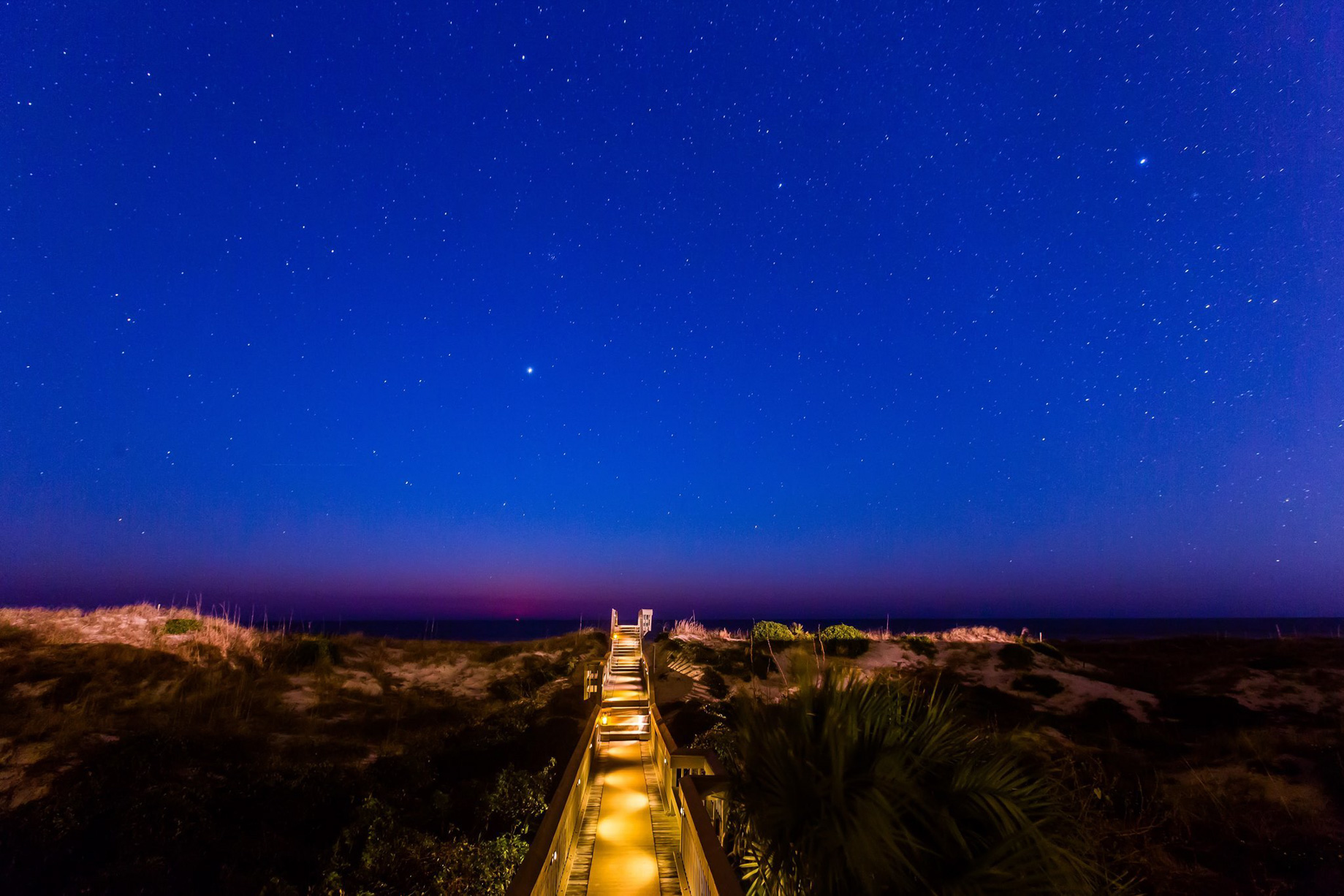 The Ritz-Carlton, Amelia Island Resort – Fernandina Beach, FL, USA – Beach Walkway Night View