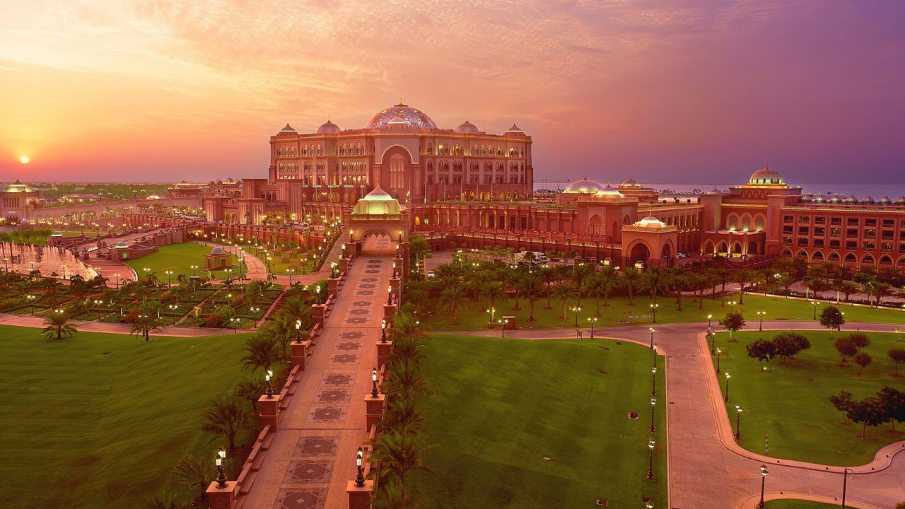 Emirates Palace Abu Dhabi Hotel - Abu Dhabi, UAE - Sunset