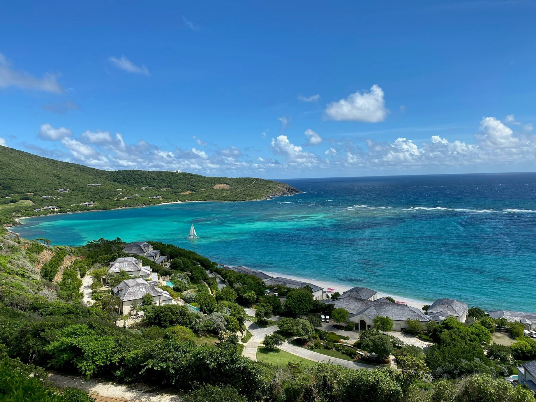 Mandarin Oriental, Canouan Island Resort – Saint Vincent and the Grenadines – Resort Aerial Beach View