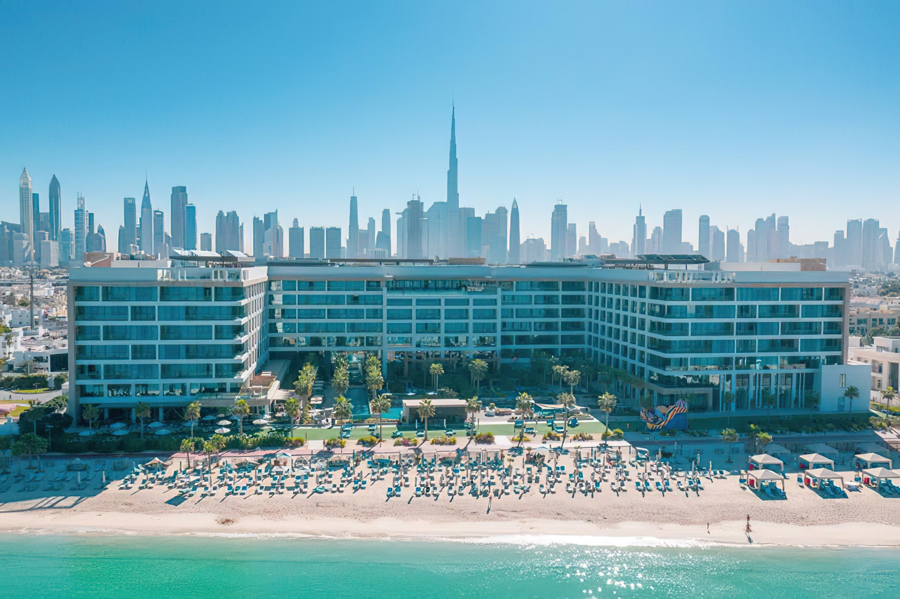 Mandarin Oriental Jumeira, Dubai Resort – Jumeirah, Dubai, UAE – Exterior Aerial Beach View