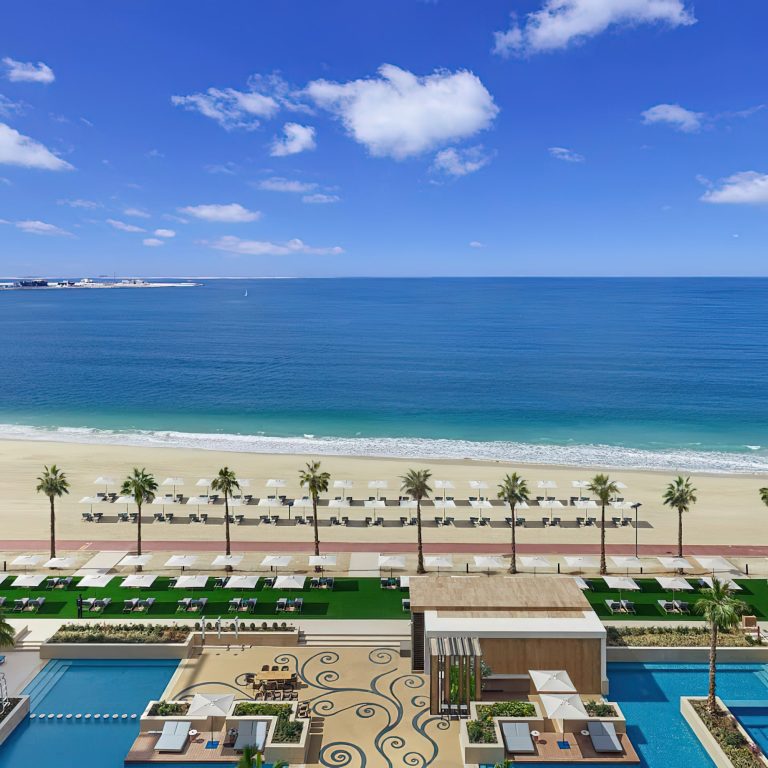 Mandarin Oriental Jumeira, Dubai Resort – Jumeirah, Dubai, UAE – Exterior Aerial Beach Ocean View