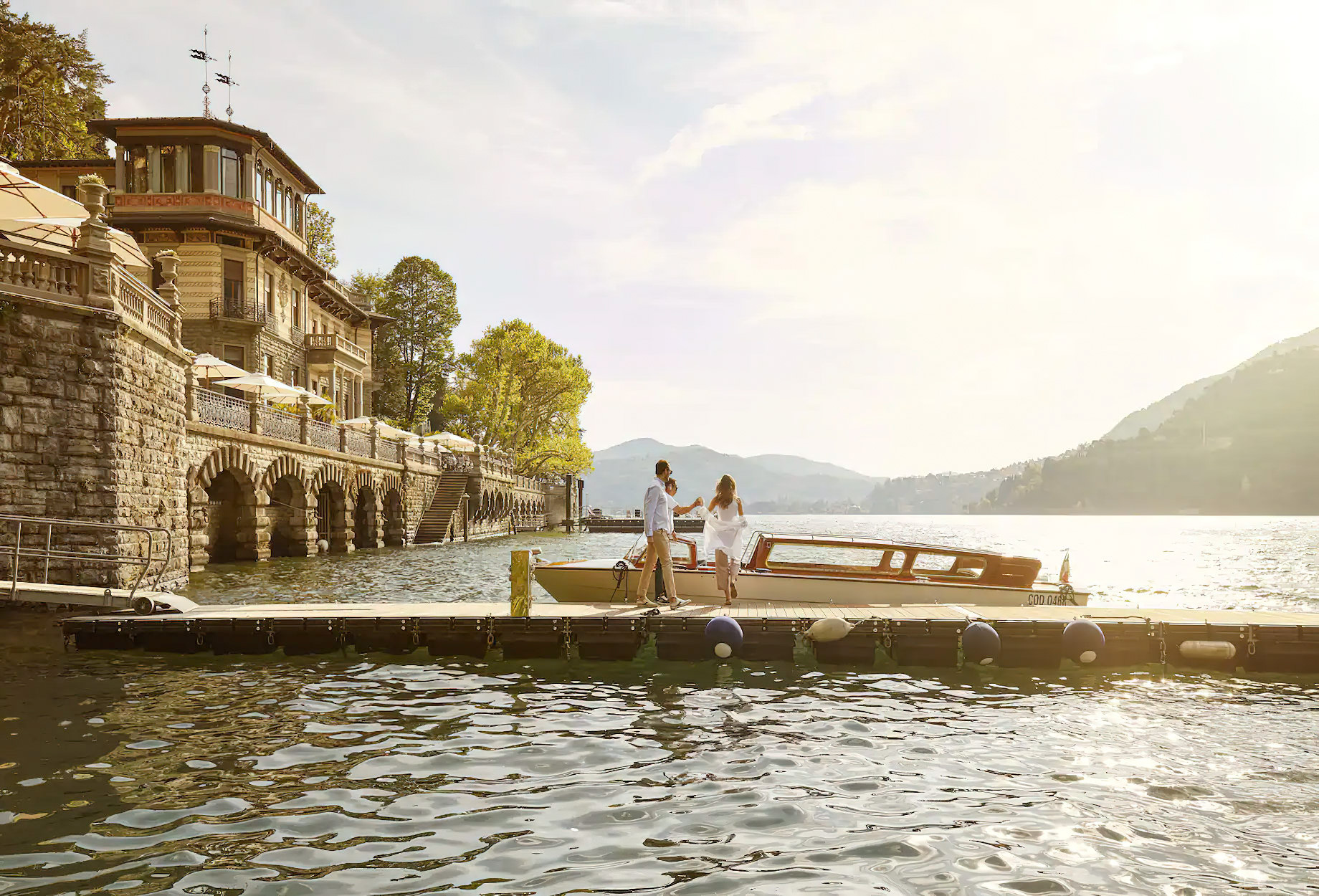 Mandarin Oriental, Lago di Como Hotel – Lake Como, Italy – Lake Como Hotel Boat Arrival