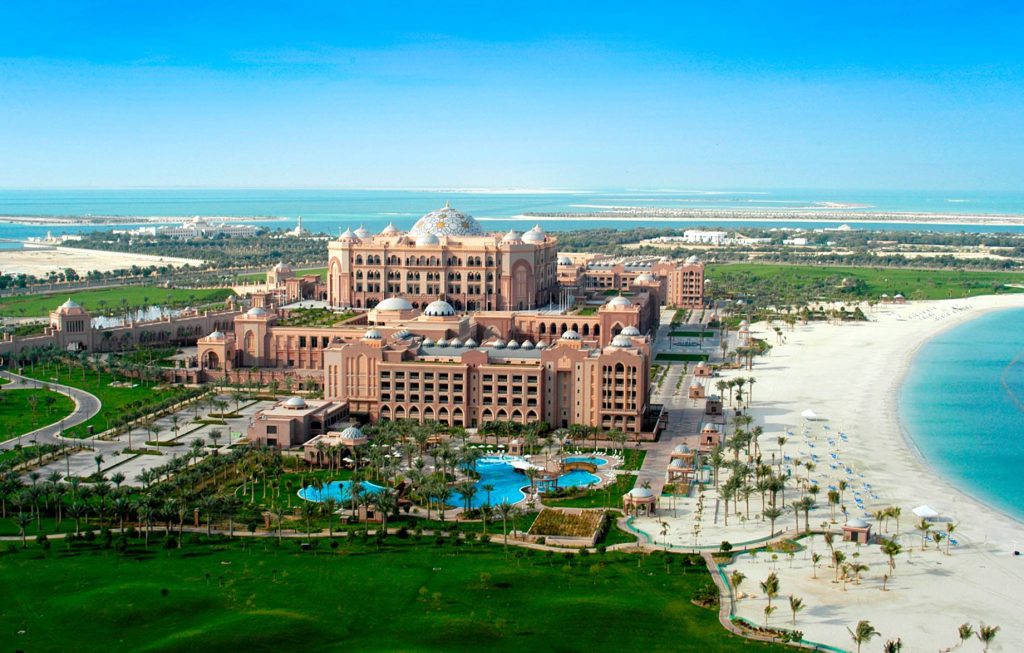 Emirates Palace Abu Dhabi Hotel - Abu Dhabi, UAE - Beach Aerial View