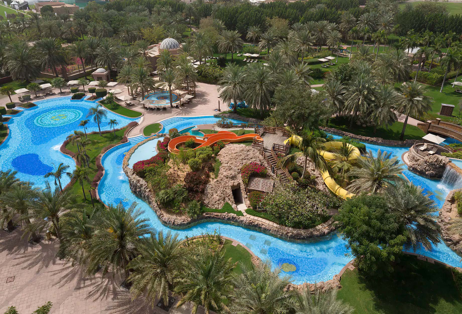 Emirates Palace Abu Dhabi Hotel - Abu Dhabi, UAE - Palace Pool Aerial View