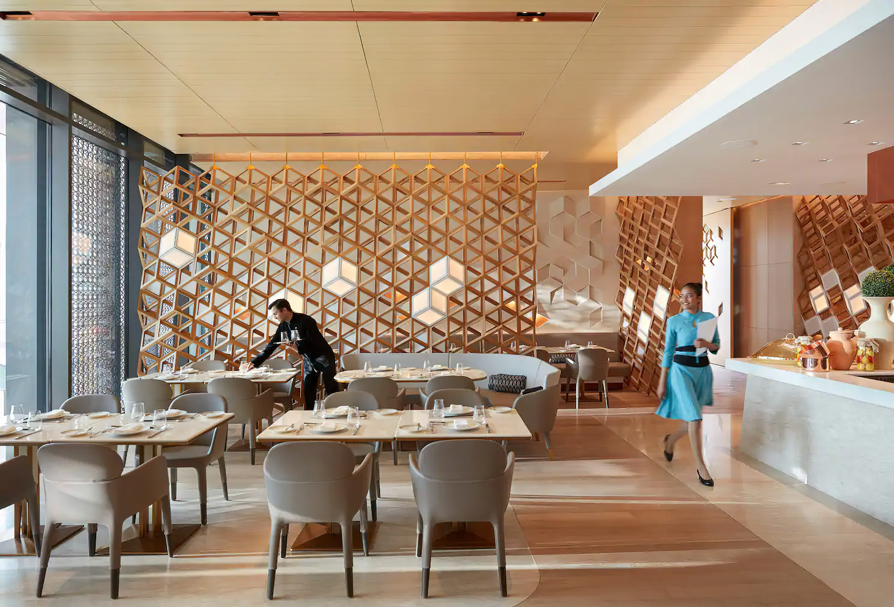 Mandarin Oriental, Doha Hotel - Doha, Qatar - Mosaic Restaurant Interior