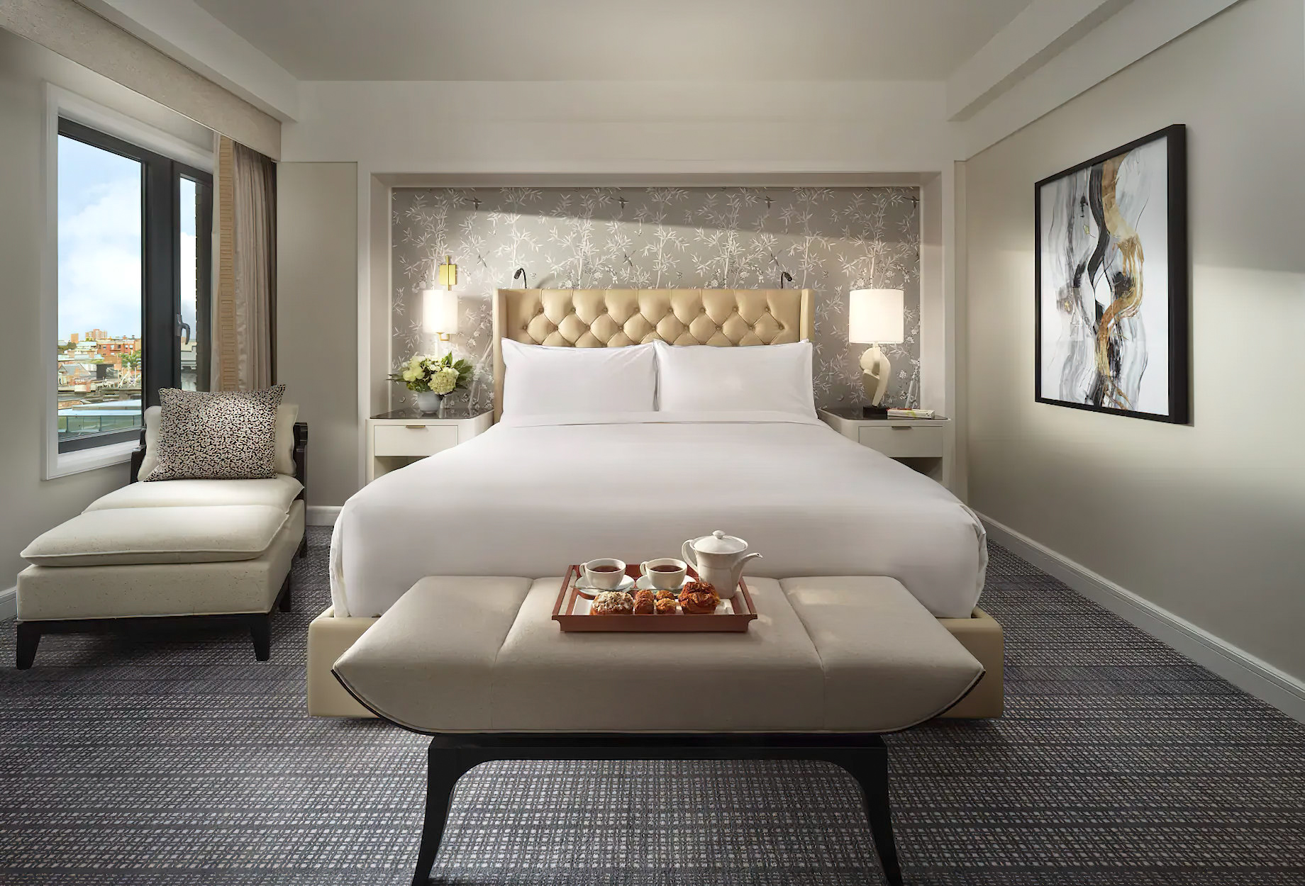 Mandarin Oriental, Boston Hotel - Boston, MA, USA - Back Bay Corner Suite Bedroom