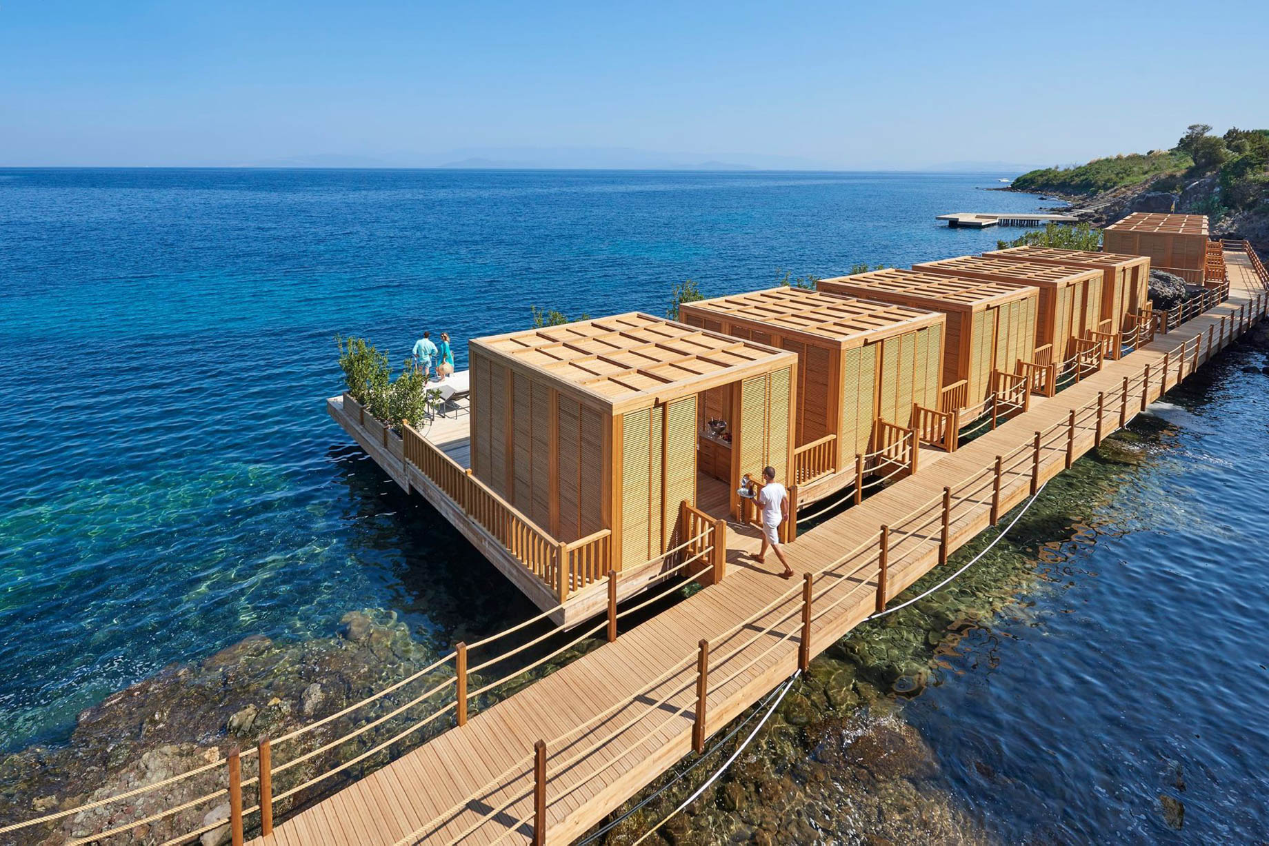 Mandarin Oriental, Bodrum Hotel – Bodrum, Turkey – Blue Beach Club Boardwalk and Cabanas