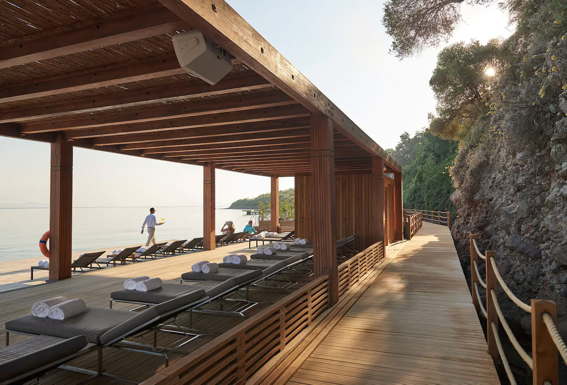 Mandarin Oriental, Bodrum Hotel - Bodrum, Turkey - Blue Beach Boardwalk Loungers