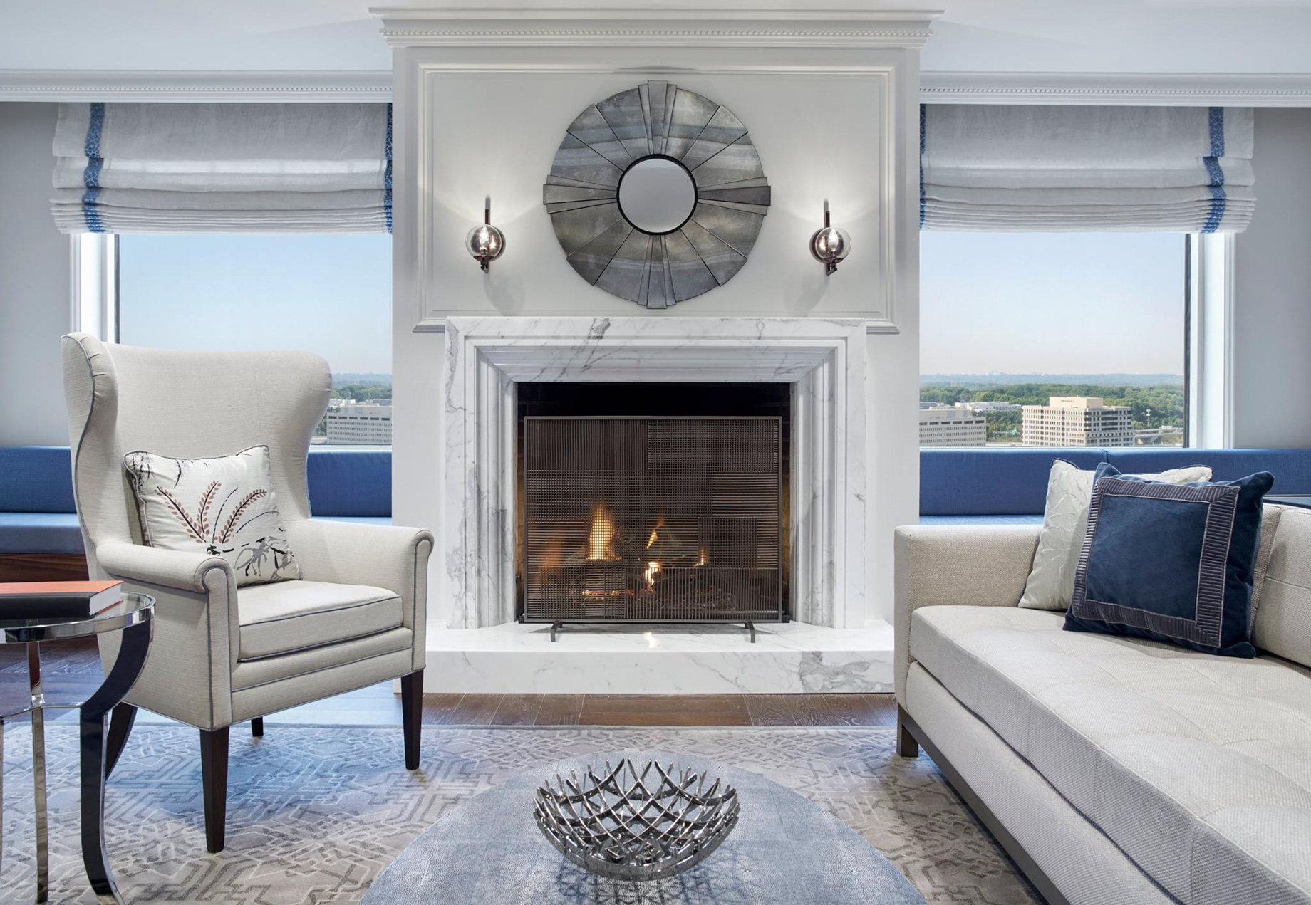 The Ritz-Carlton, Tysons Corner Hotel – McLean, VA, USA – Club Lounge Fireplace