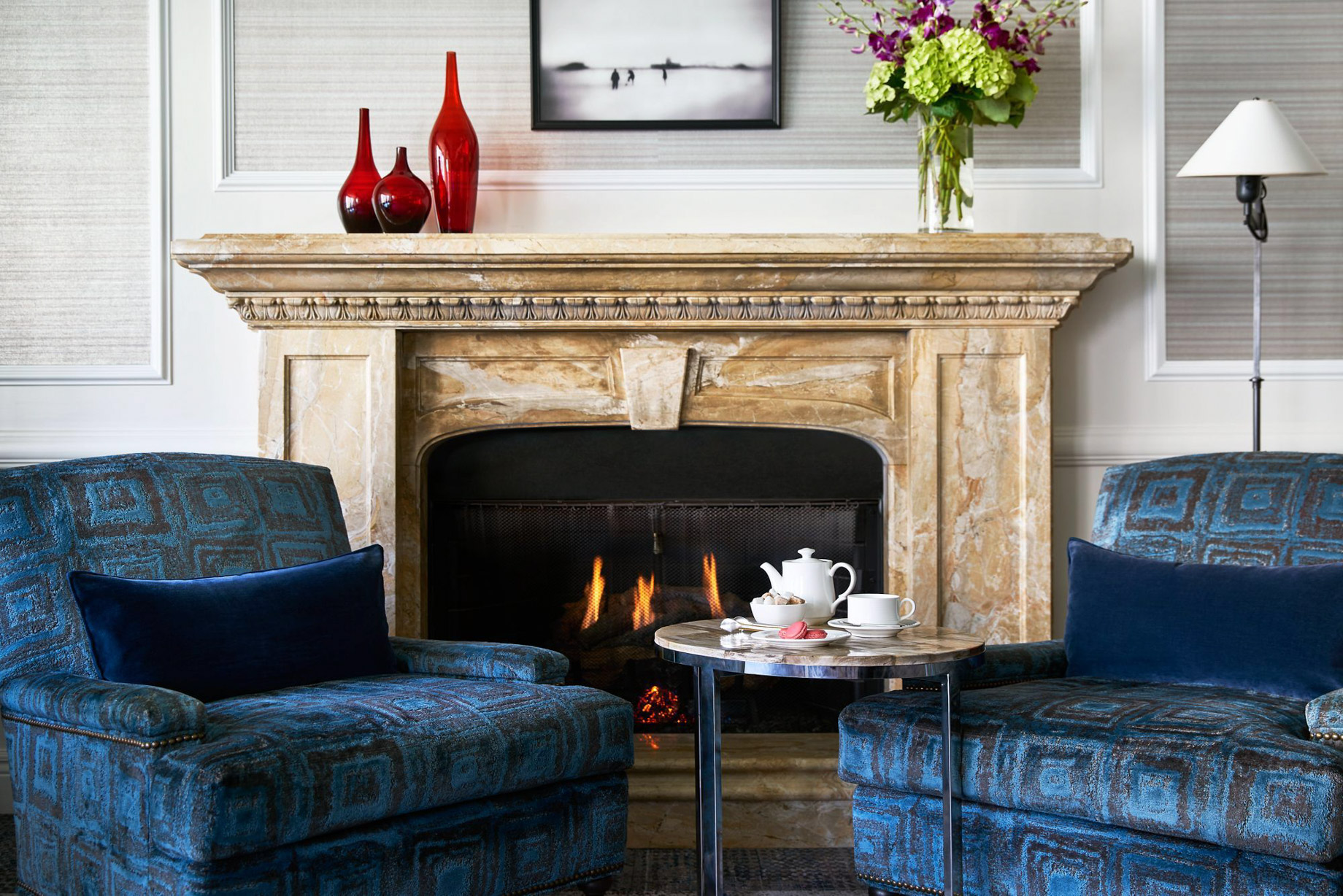 The Ritz-Carlton Washington, D.C. Hotel – Washington, D.C. USA – Club Lounge Fireplace