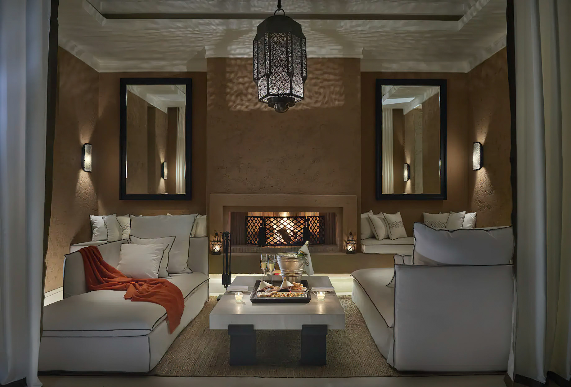 Mandarin Oriental, Marrakech Hotel - Marrakech, Morocco - Oriental Pool Villa Fireplace