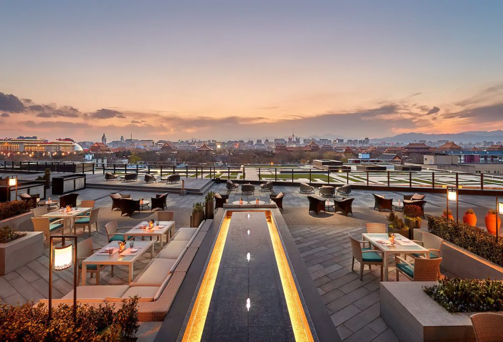 Mandarin Oriental Wangfujing, Beijing Hotel - Beijing, China - Hotel Terrace Views Sunset