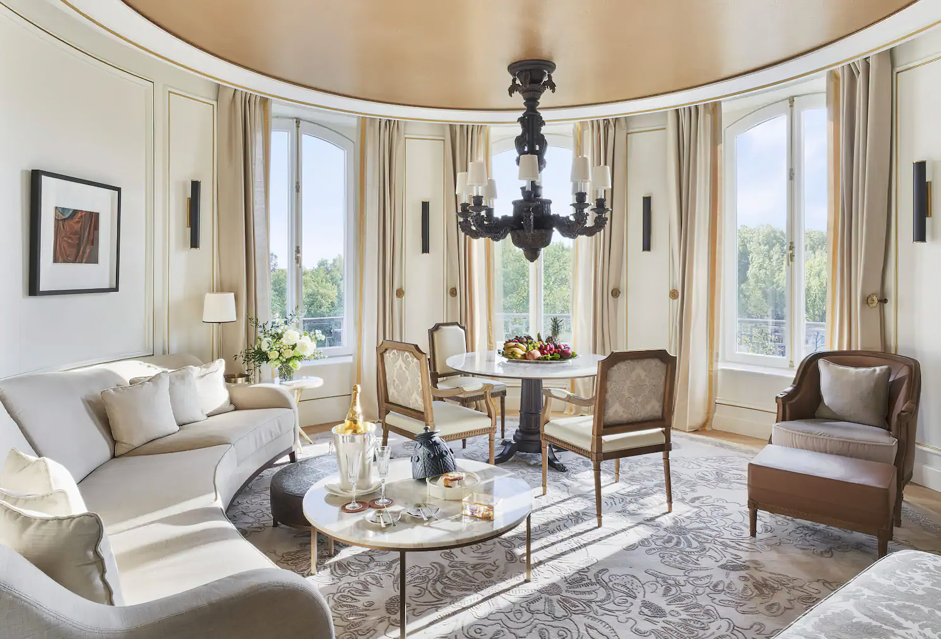 Mandarin Oriental Ritz, Madrid Hotel – Madrid, Spain – Turret Suite Living Room