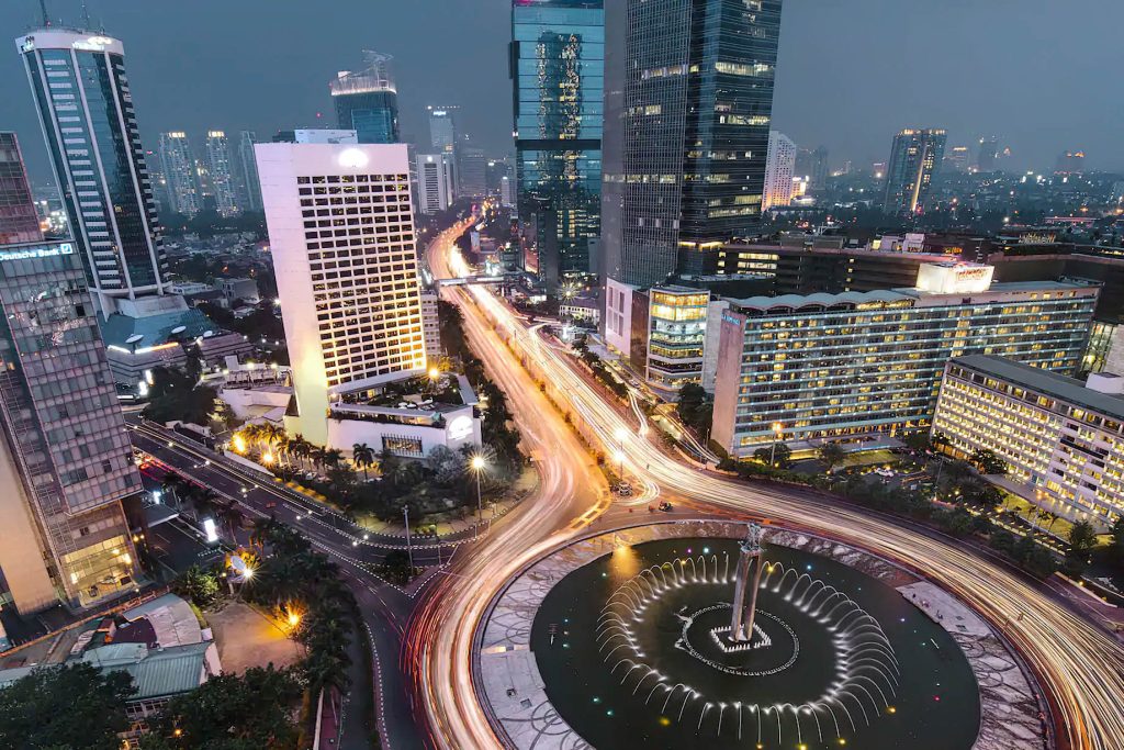 Mandarin Oriental, Jakarta Hotel - Jakarta, Indonesia - Hotel Exterior Aerial View Night