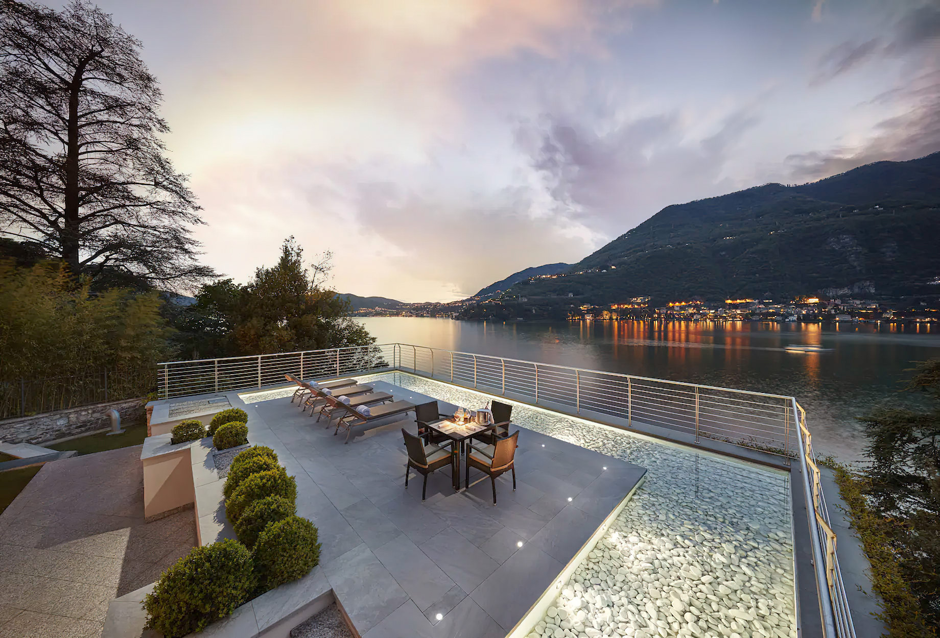 Mandarin Oriental, Lago di Como Hotel – Lake Como, Italy – La Residenza Terrace Lake Como View Sunset