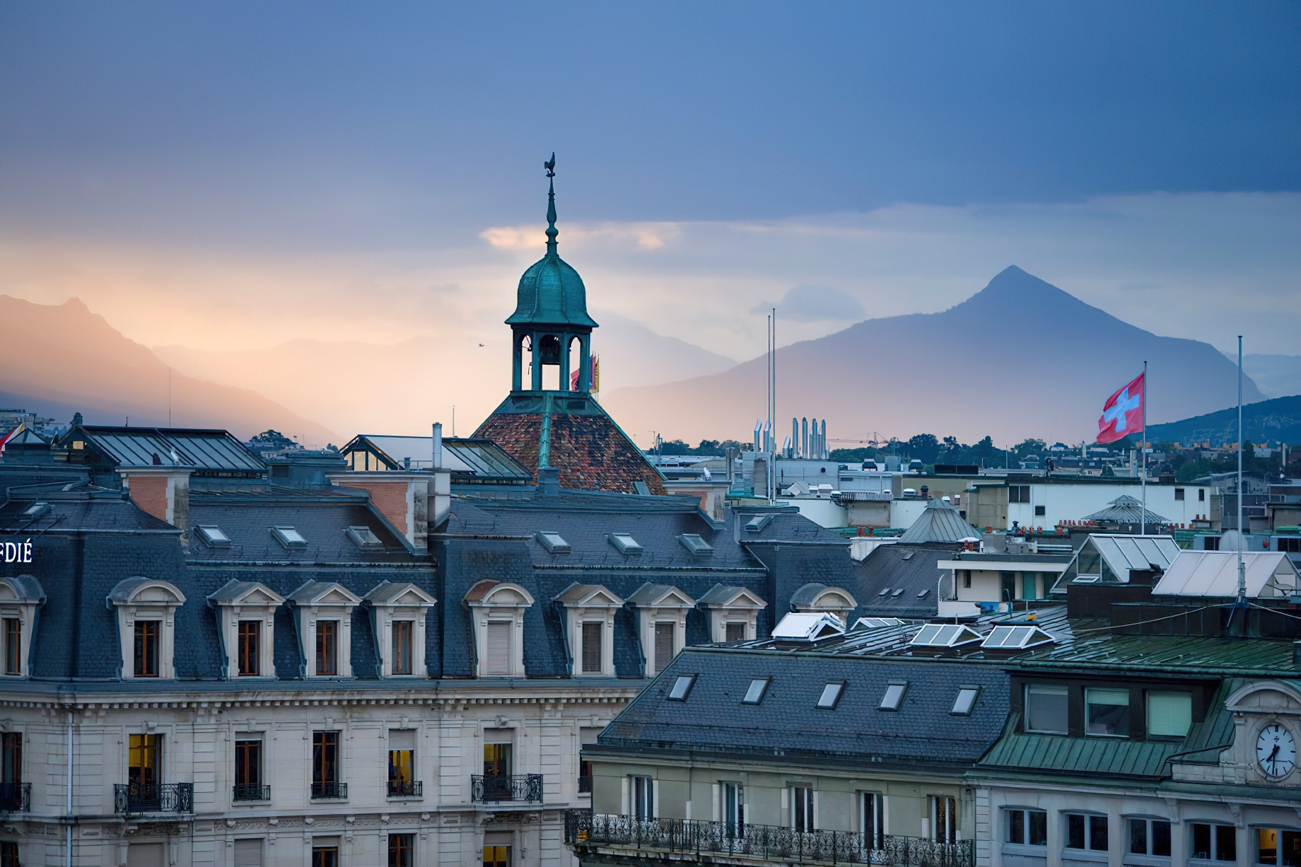 Mandarin Oriental, Geneva Hotel – Geneva, Switzerland – Geneva City Sunset